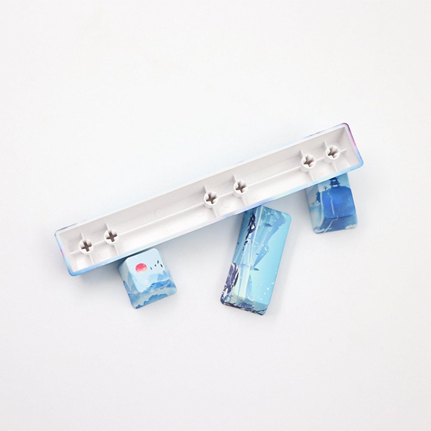 4X Keycaps Set PBT Five Sides Dye-Subbed Spacebar ESC Entre keys Green