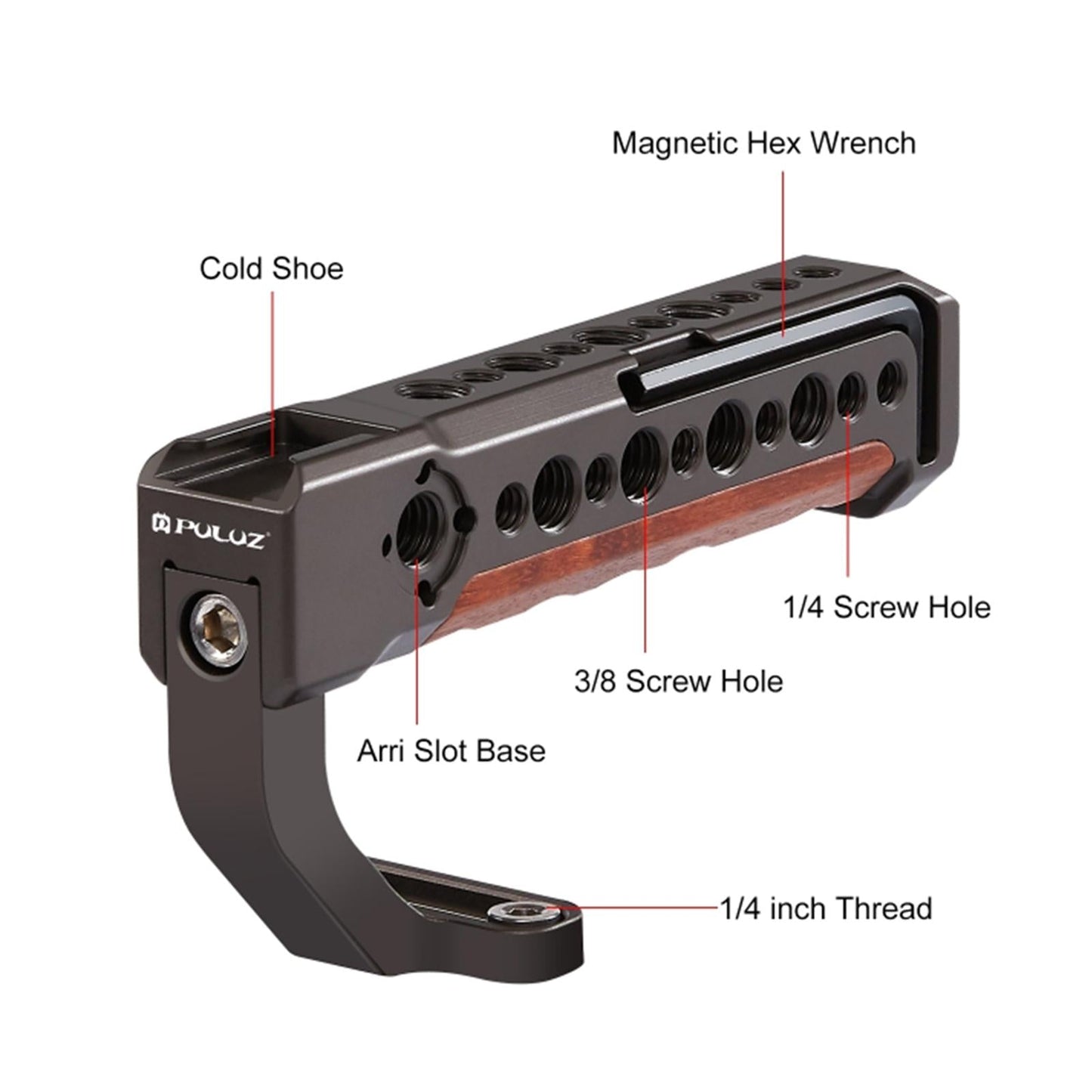 Top Handle DSLR Cold Shoe Handgrip for Mirrorless Camera Cage Stabilizer