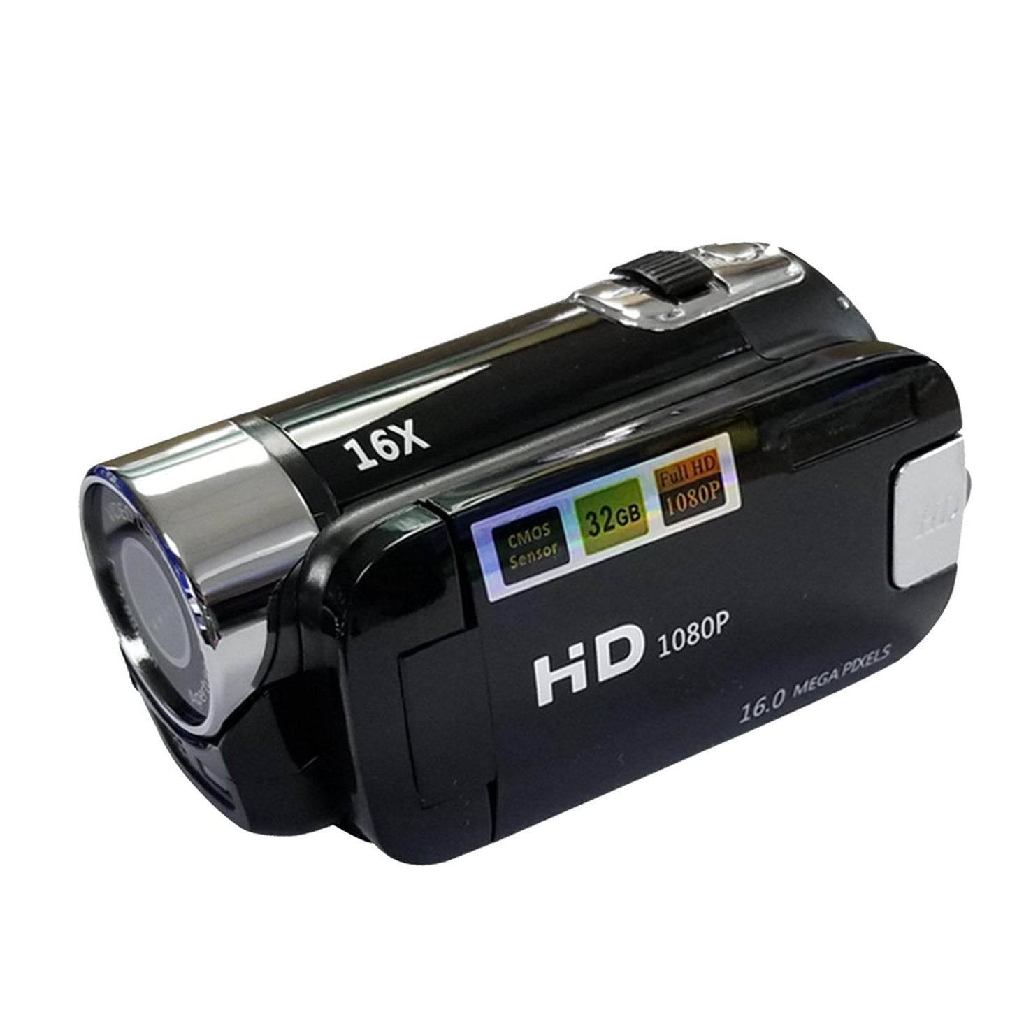 1080P HD Camcorder LCD Video Camera Recorder 16X Zoom Night Vision -EU Black