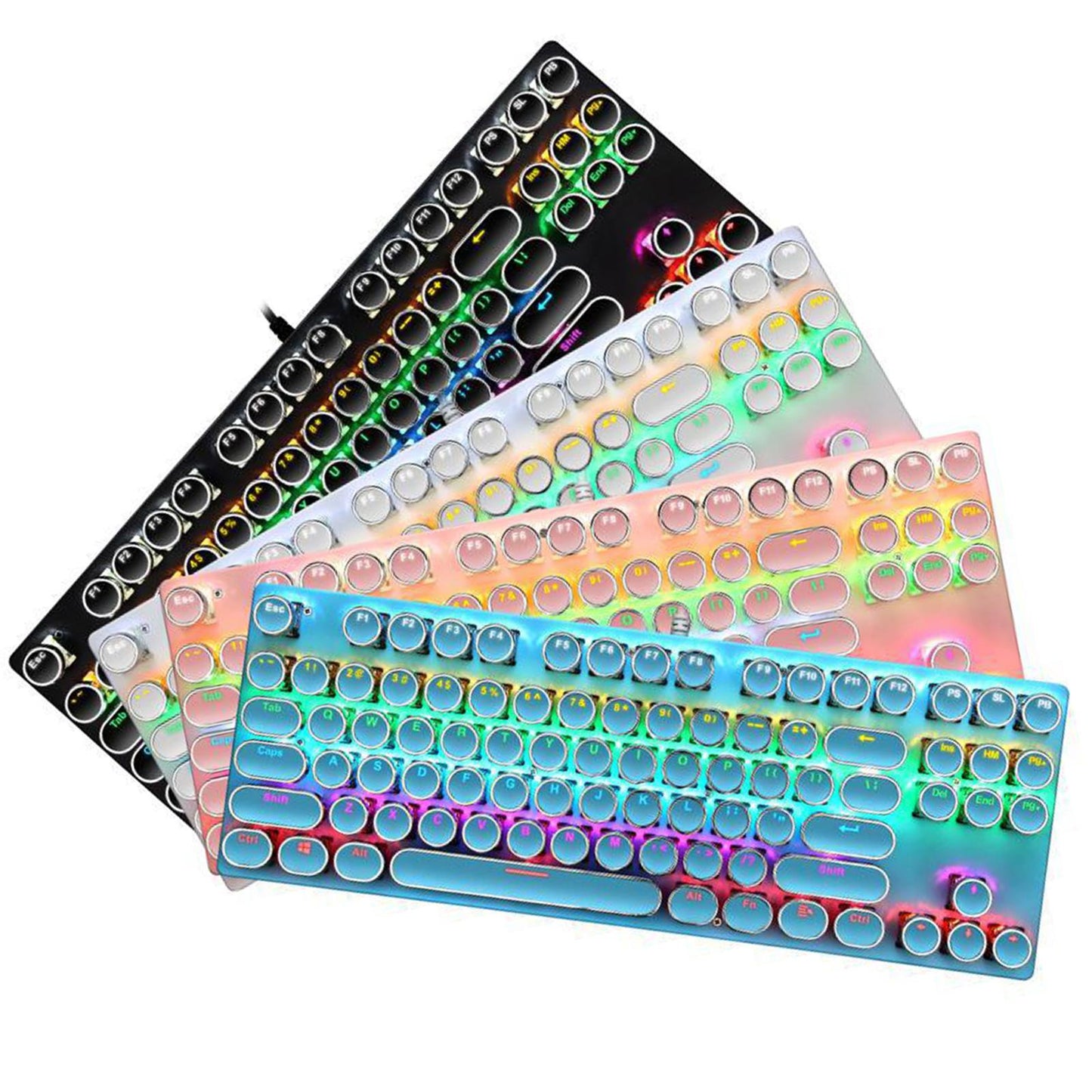 K550 Mechanical Gaming Keyboard 87Key Wired Game Keyboard RGB Backlit Black