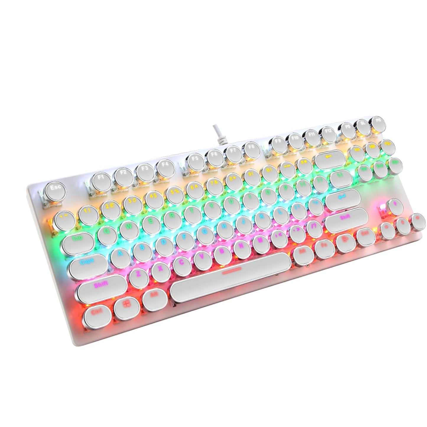 K550 Mechanical Gaming Keyboard 87Key Wired Game Keyboard RGB Backlit White