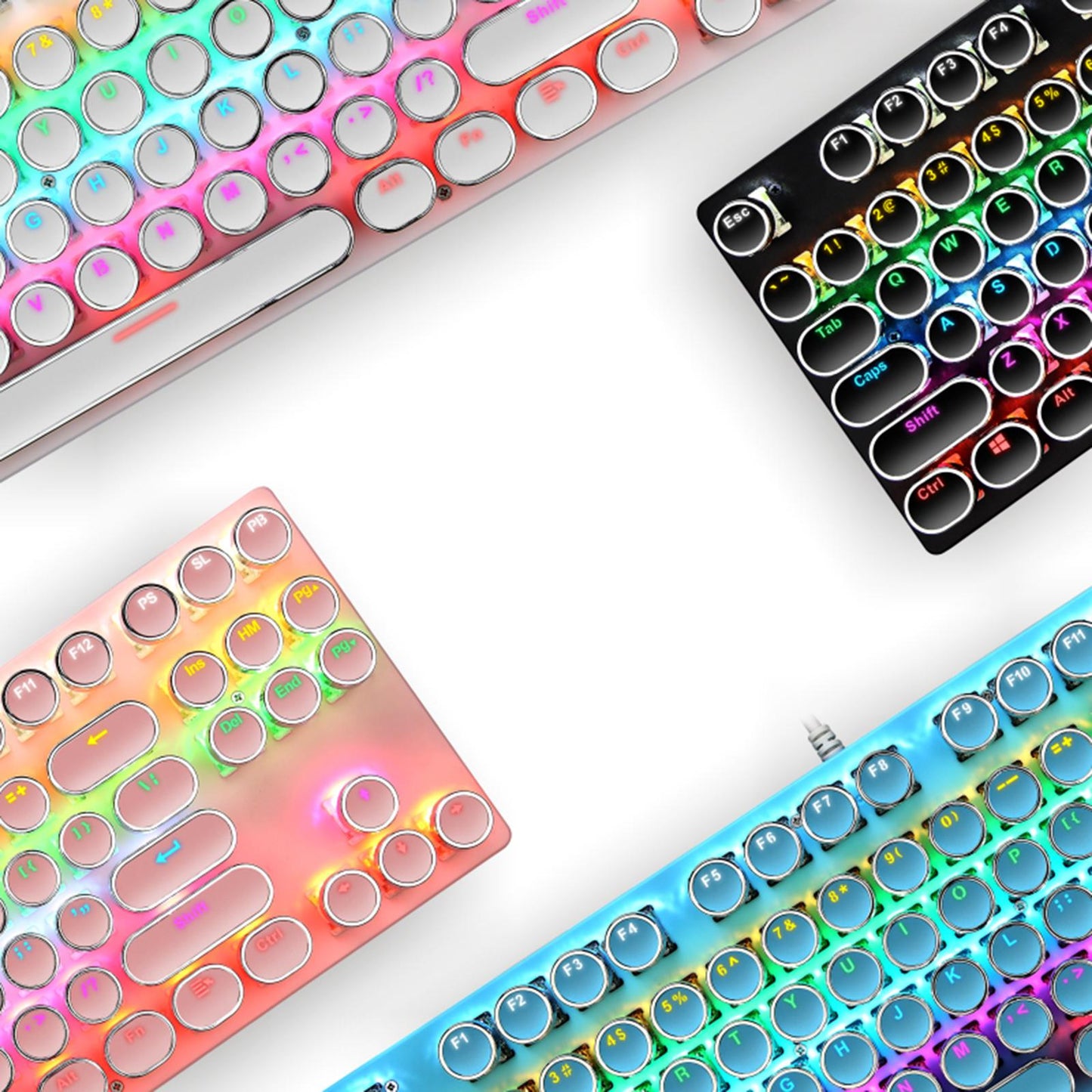 K550 Mechanical Gaming Keyboard 87Key Wired Game Keyboard RGB Backlit Pink