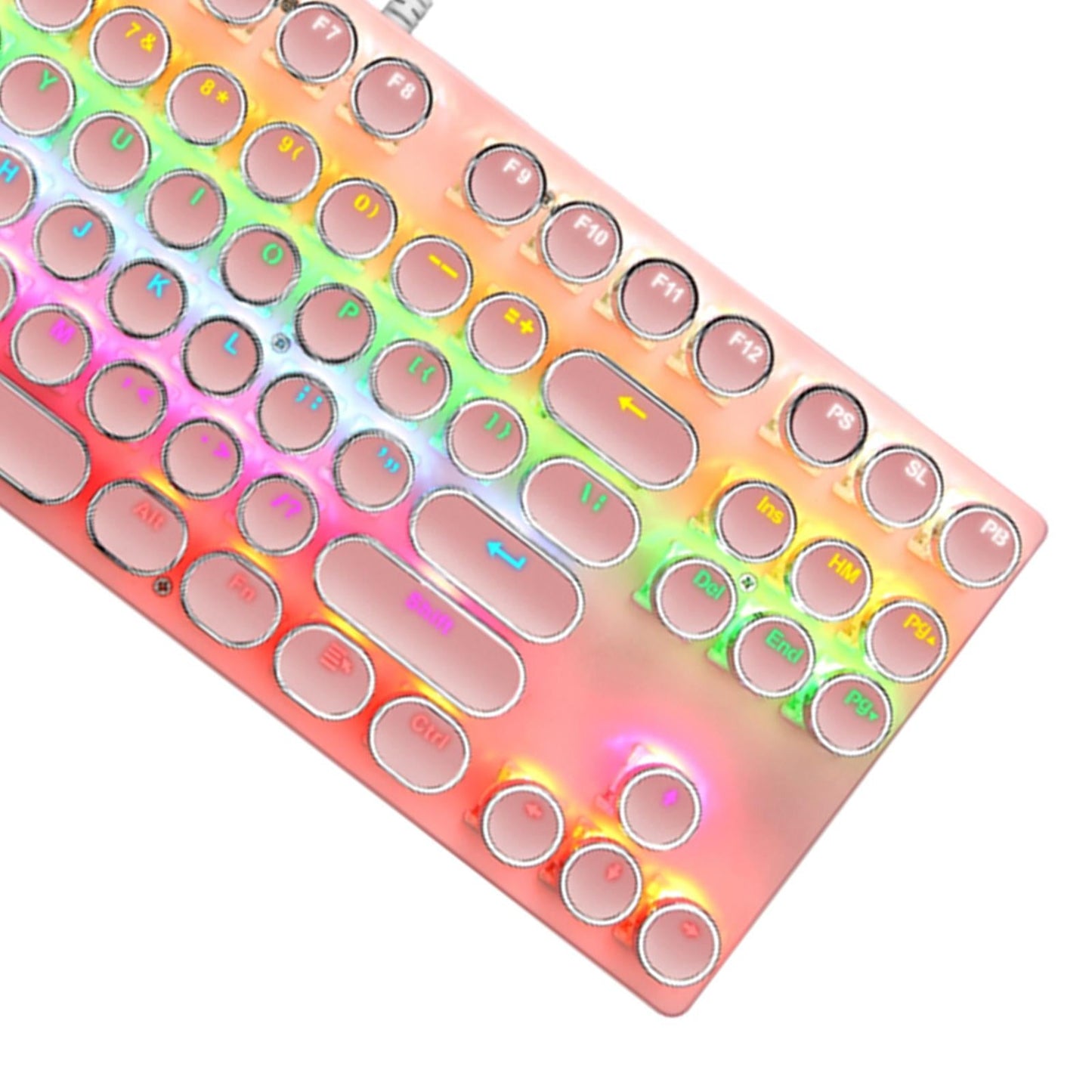 K550 Mechanical Gaming Keyboard 87Key Wired Game Keyboard RGB Backlit Pink