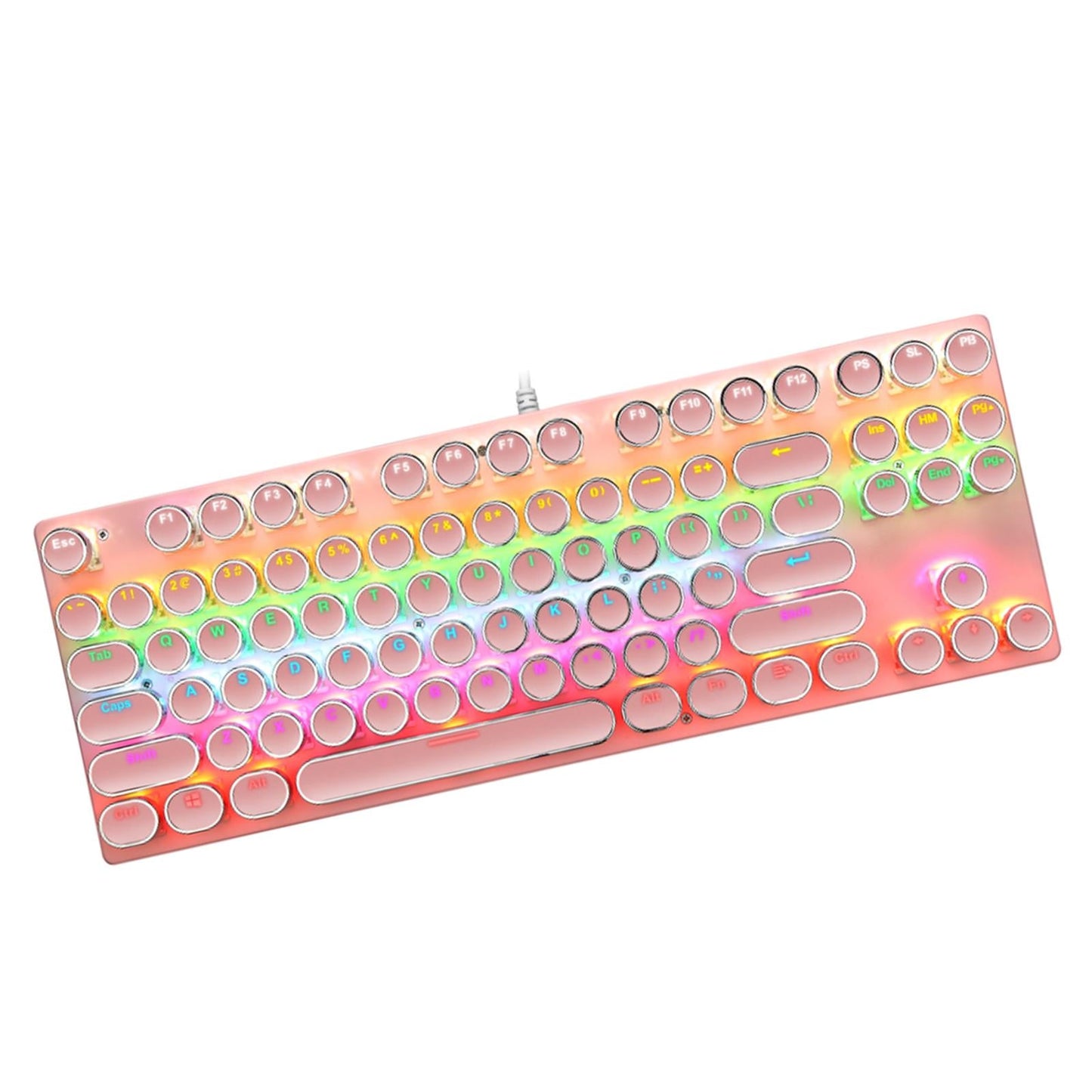 K550 Mechanical Gaming Keyboard 87Key Wired Game Keyboard RGB Backlit Pink
