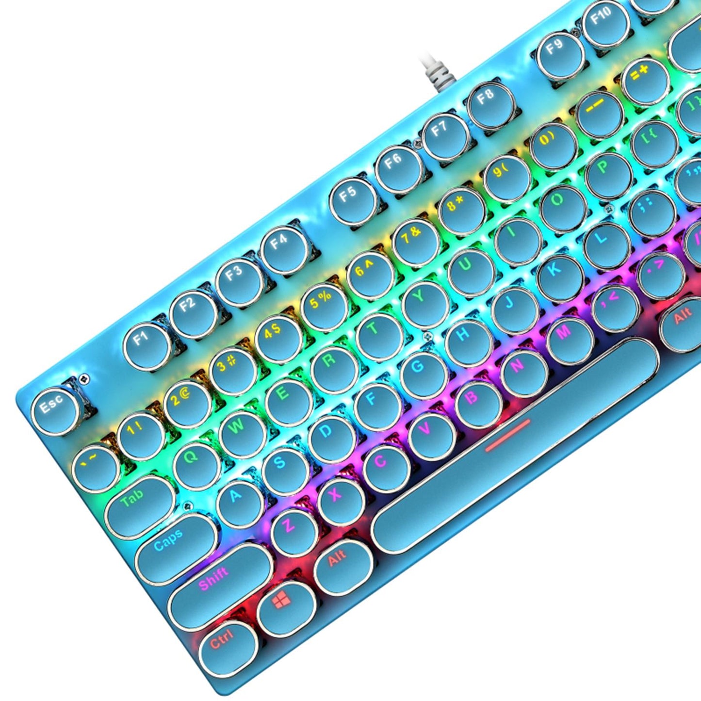 K550 Mechanical Gaming Keyboard 87Key Wired Game Keyboard RGB Backlit Blue