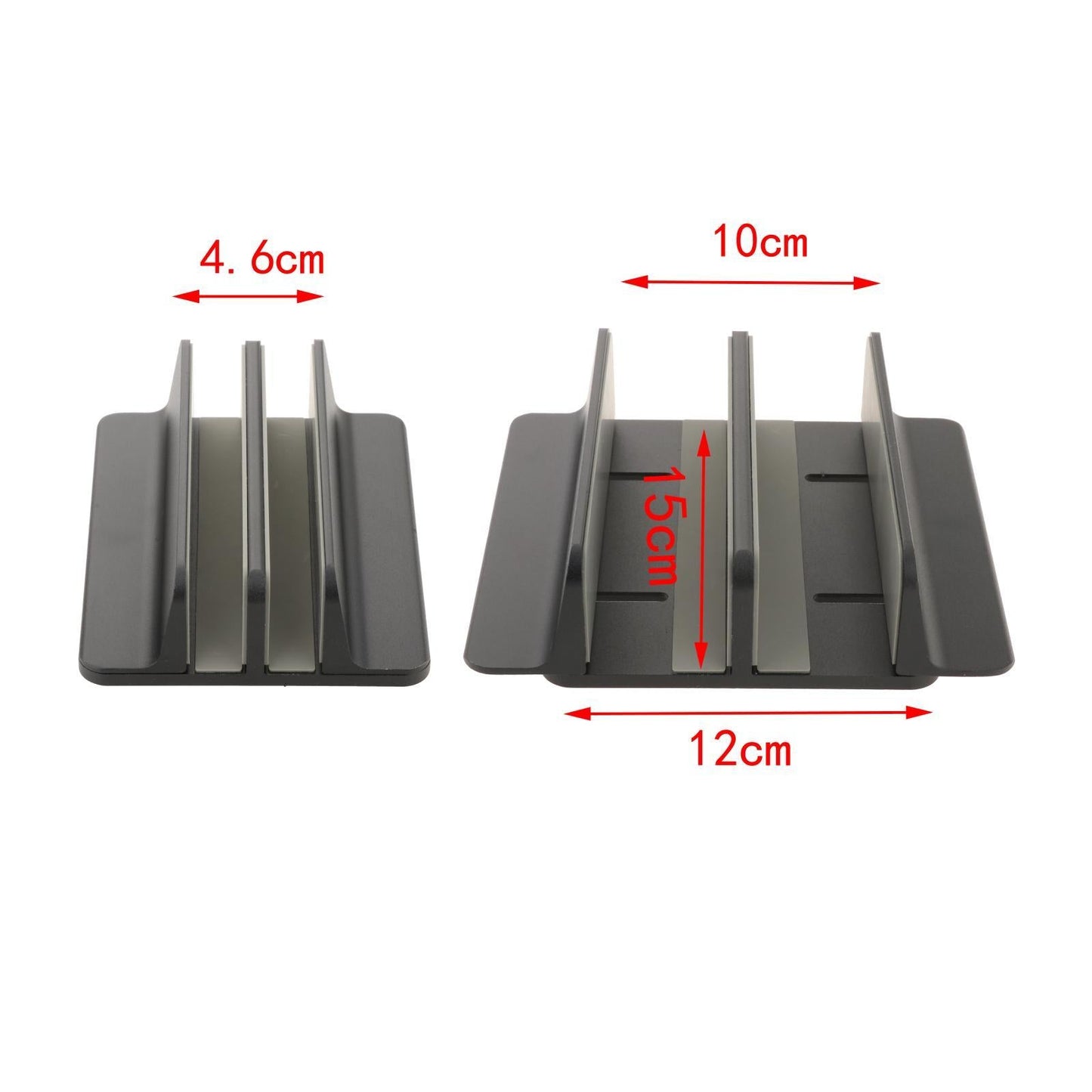 Adjustable Vertical Laptop Stand 2 Slots Desktop Accessories Well-Organized Black