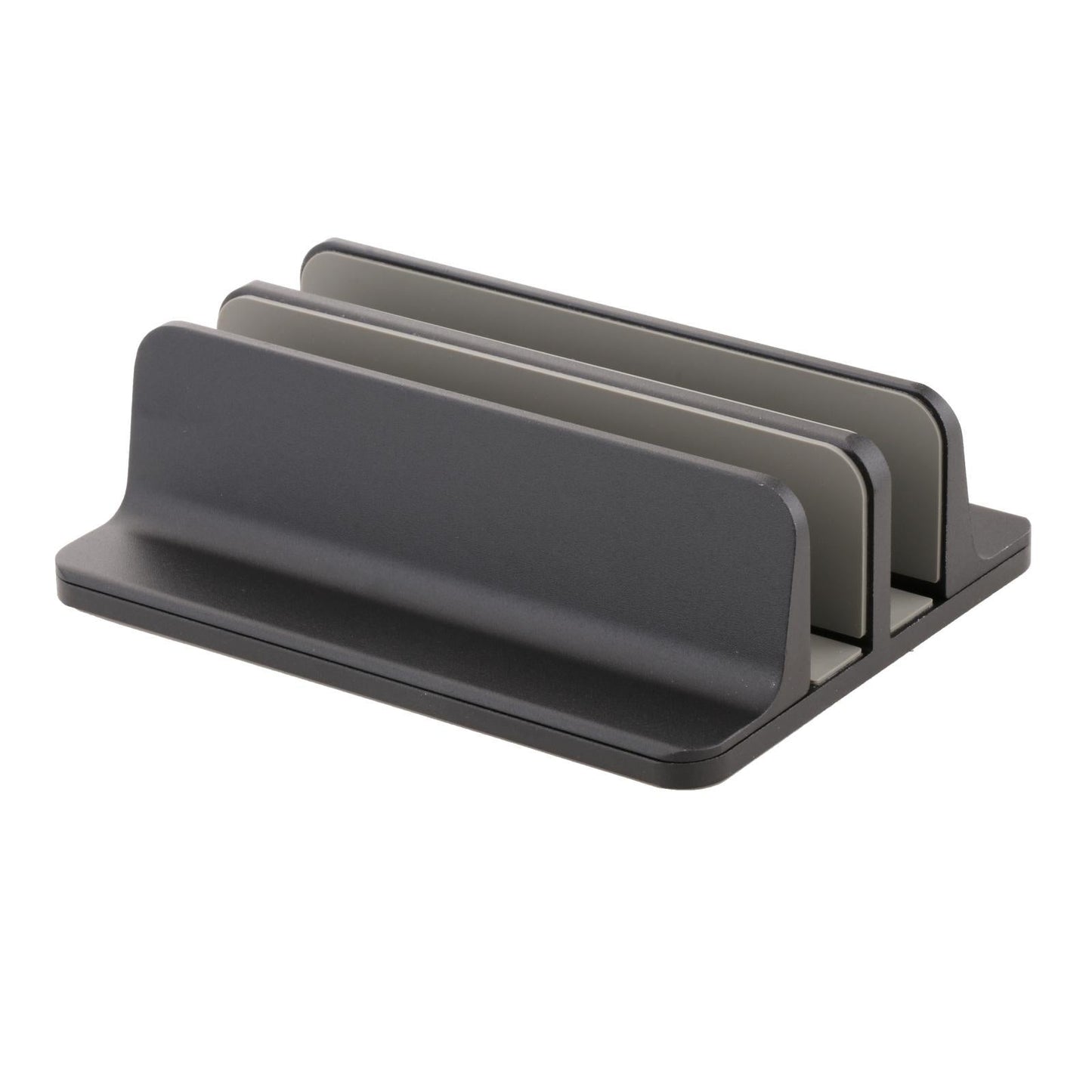 Adjustable Vertical Laptop Stand 2 Slots Desktop Accessories Well-Organized Black