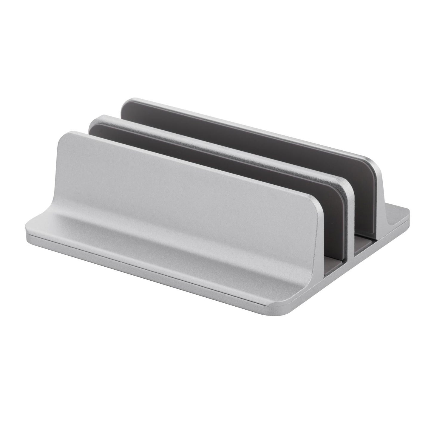 Adjustable Vertical Laptop Stand 2 Slots Desktop Accessories Well-Organized Grey