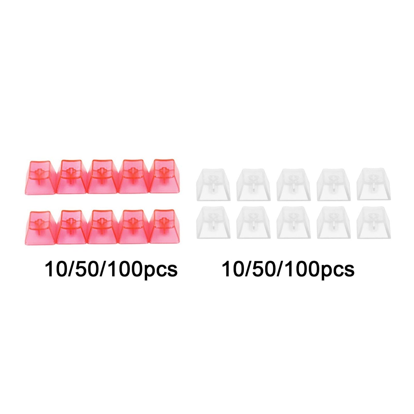 DIY R4 1U Transparent Keycaps for CHERRY MX and Clone Switches 10/50/100 Pcs 10 Keys Transparent