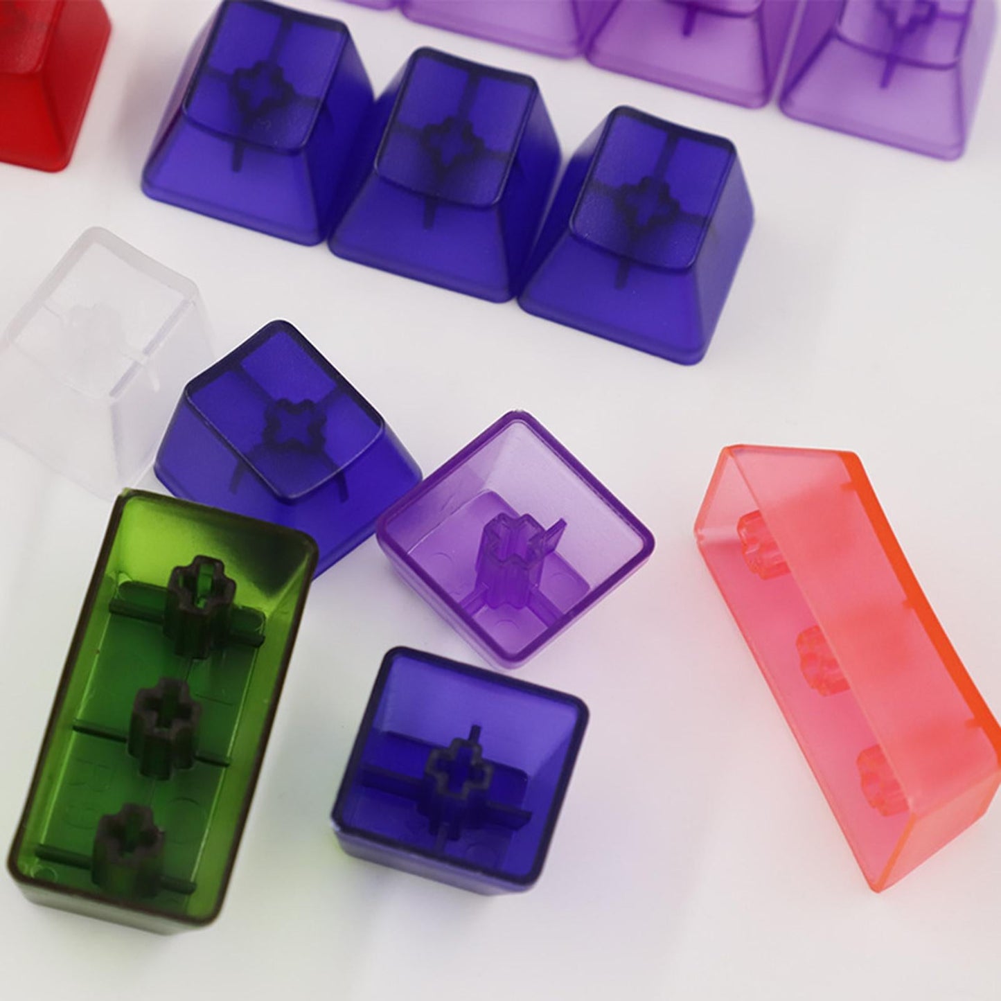 DIY R4 1U Transparent Keycaps for CHERRY MX and Clone Switches 10/50/100 Pcs 50 Keys Pink
