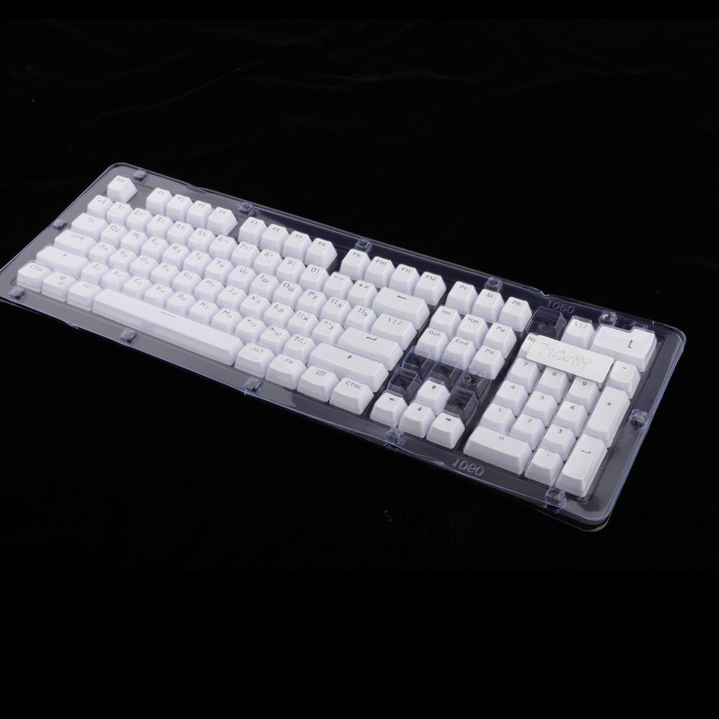 104 Key Caps PBT US Layout Keyset for CHERRY MX Mechanical Gaming Keyboard Russian White Translucent