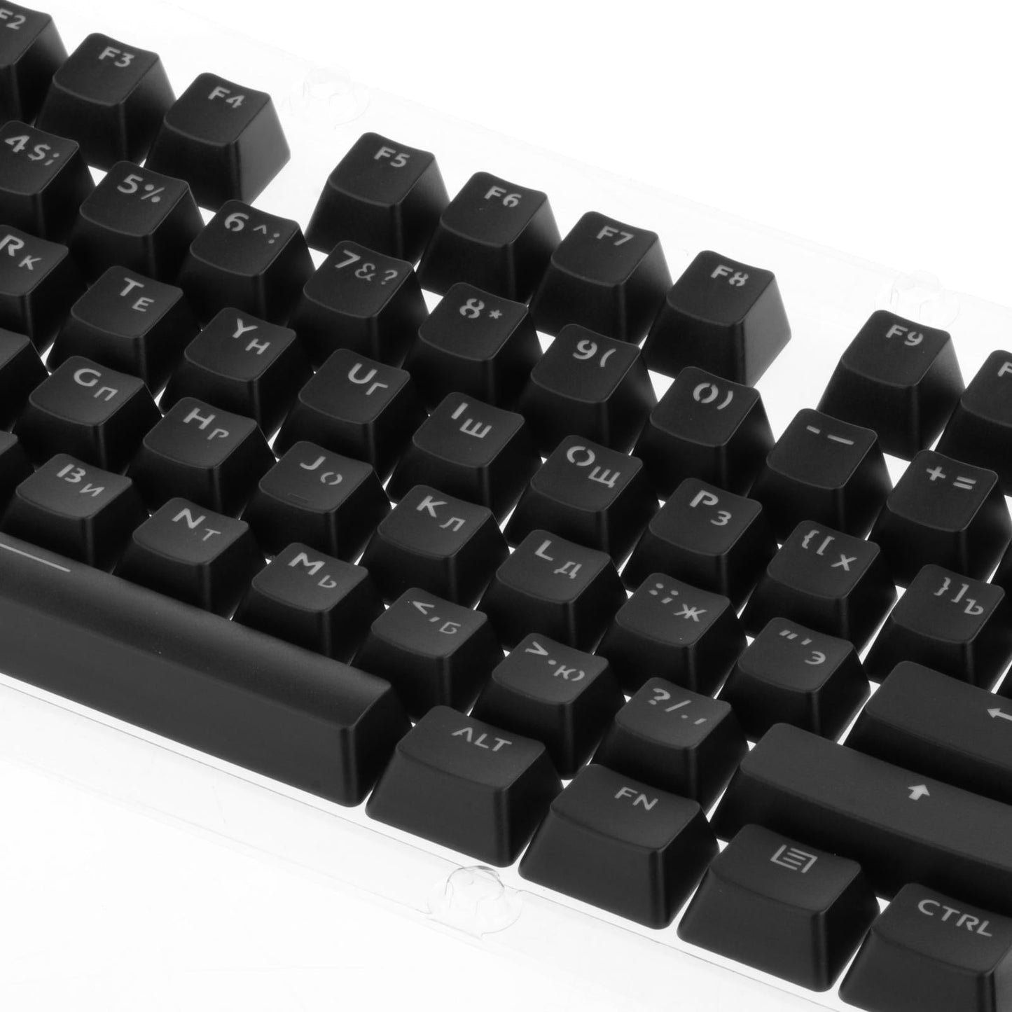 104 Key Caps PBT US Layout Keyset for CHERRY MX Mechanical Gaming Keyboard Russian Black Translucent