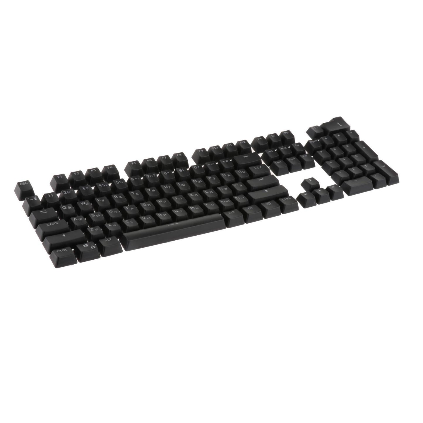 104 Key Caps PBT US Layout Keyset for CHERRY MX Mechanical Gaming Keyboard Russian Black Translucent