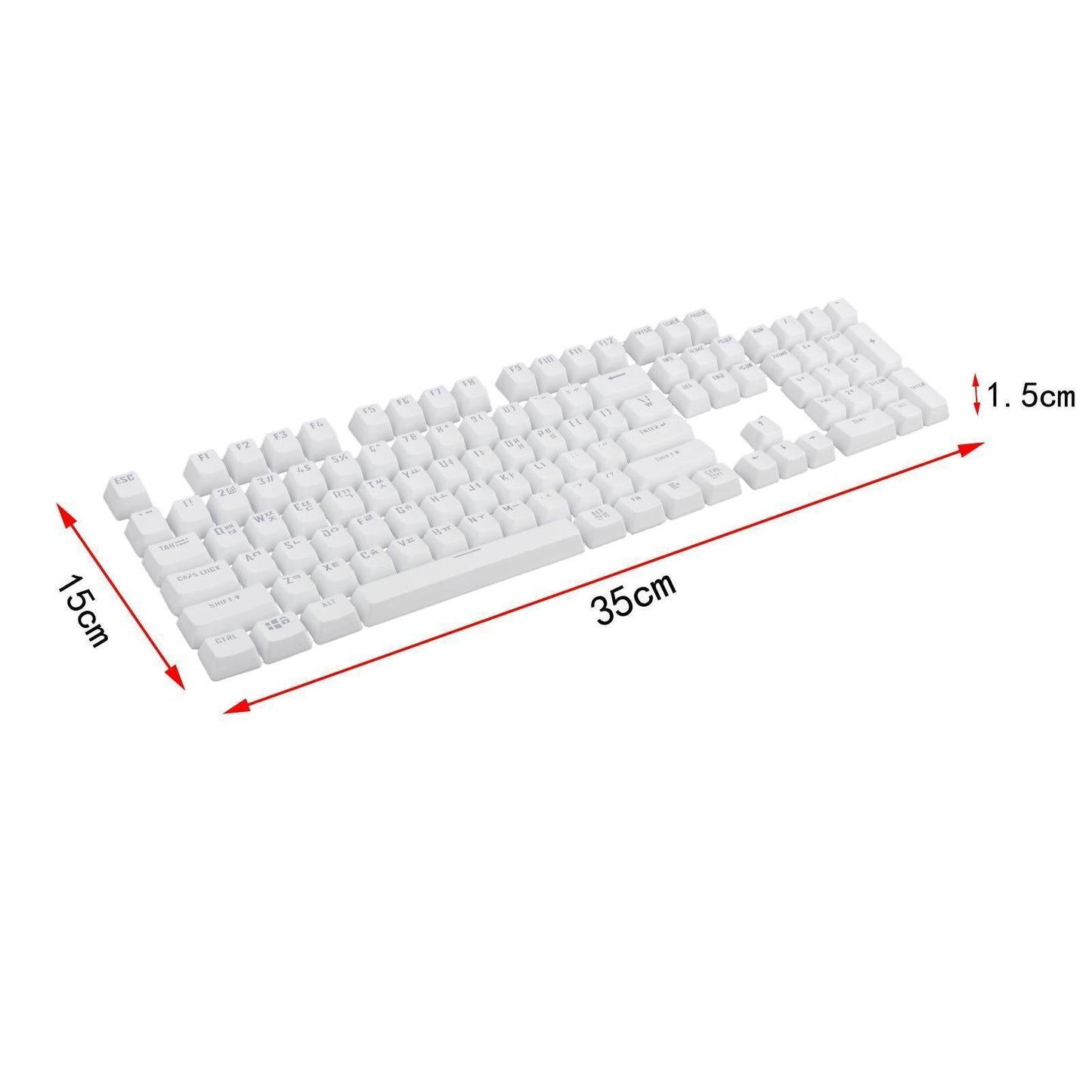 104 Key Caps PBT US Layout Keyset for CHERRY MX Mechanical Gaming Keyboard Korean White Translucent