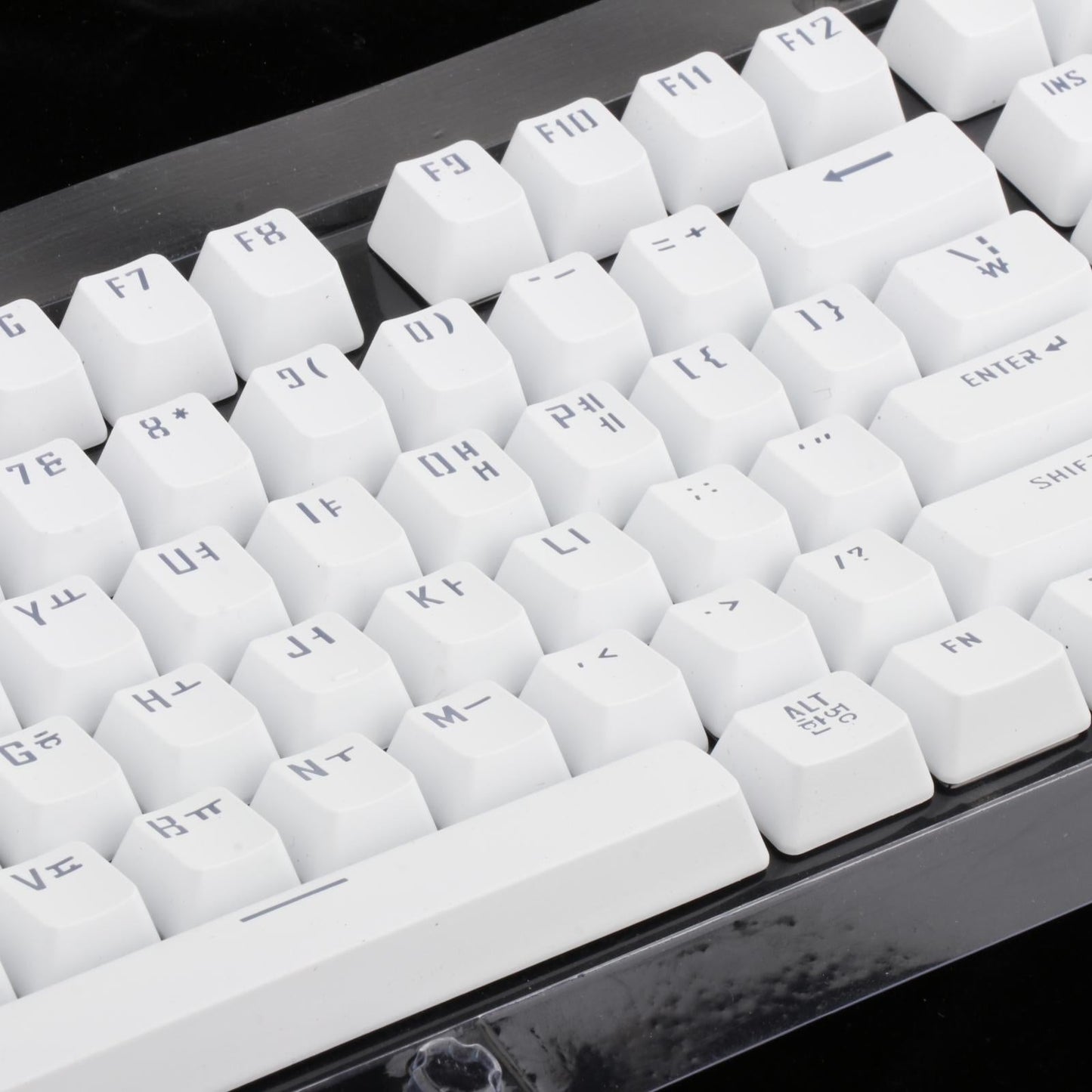 104 Key Caps PBT US Layout Keyset for CHERRY MX Mechanical Gaming Keyboard Korean White Translucent