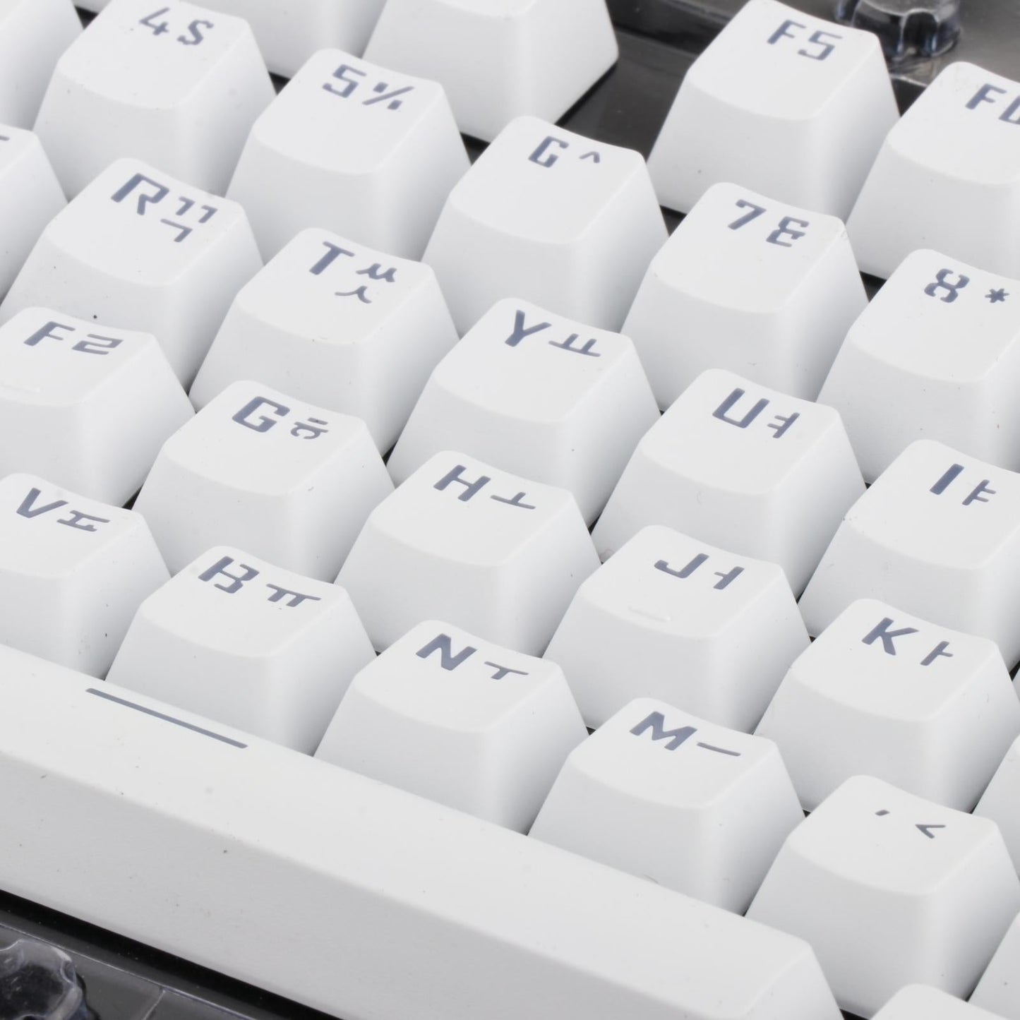 104 Key Caps PBT US Layout Keyset for CHERRY MX Mechanical Gaming Keyboard Korean White Translucent