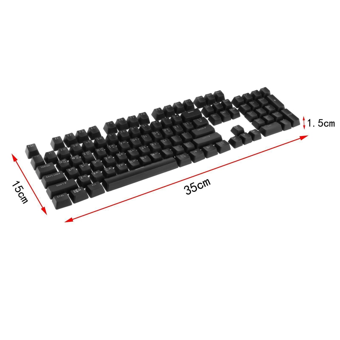 104 Key Caps PBT US Layout Keyset for CHERRY MX Mechanical Gaming Keyboard French Black