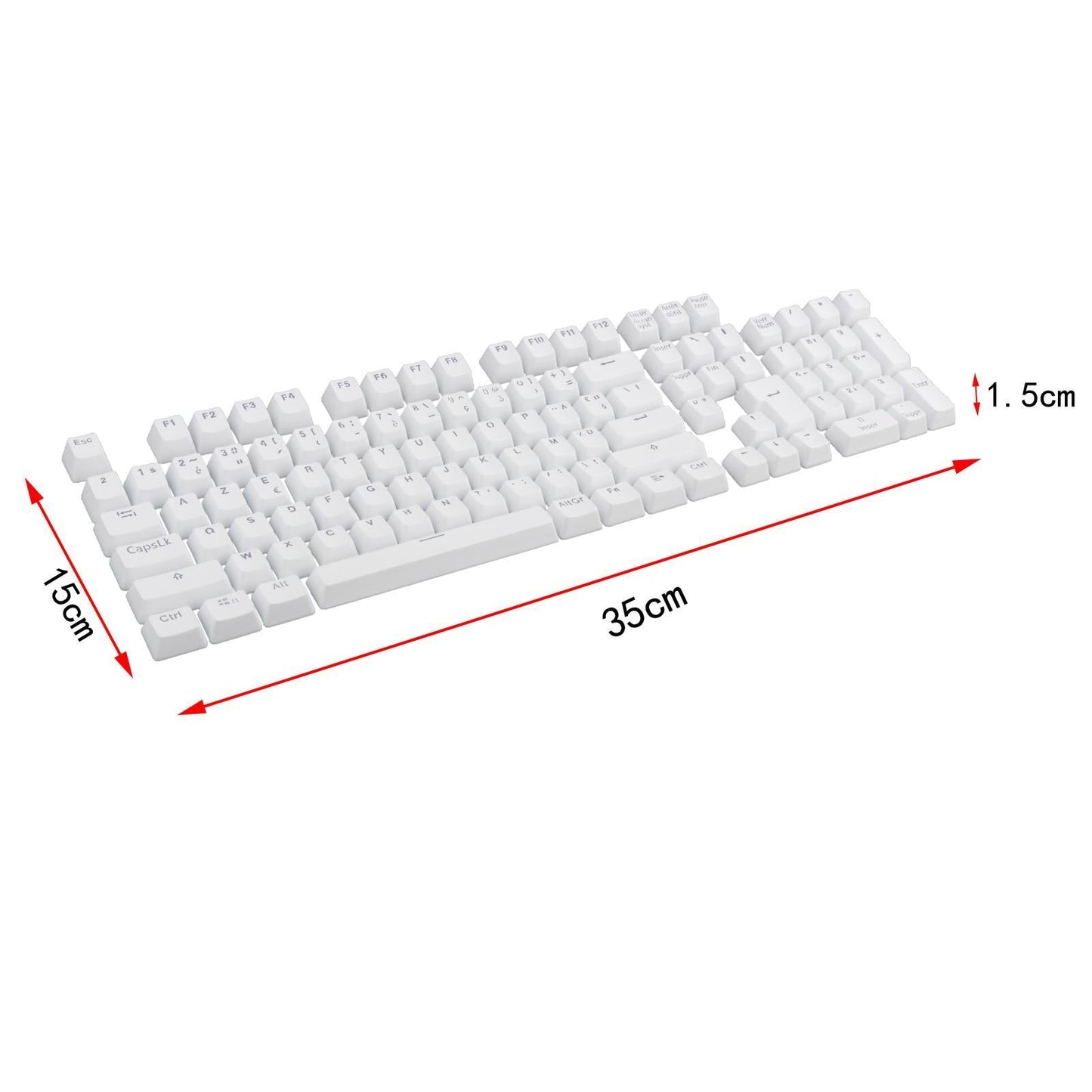 104 Key Caps PBT US Layout Keyset for CHERRY MX Mechanical Gaming Keyboard French White
