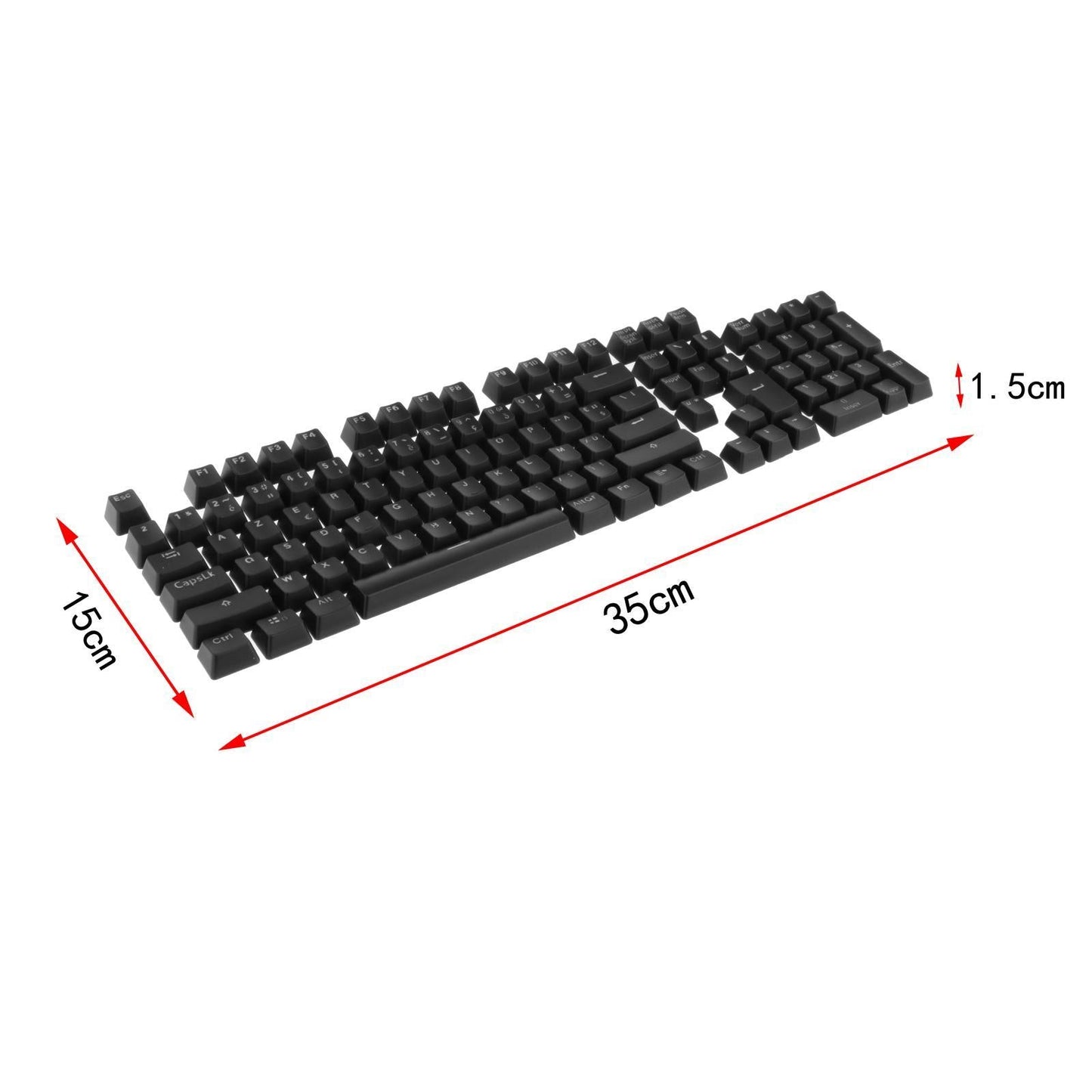 104 Key Caps PBT US Layout Keyset for CHERRY MX Mechanical Gaming Keyboard Spanish Black