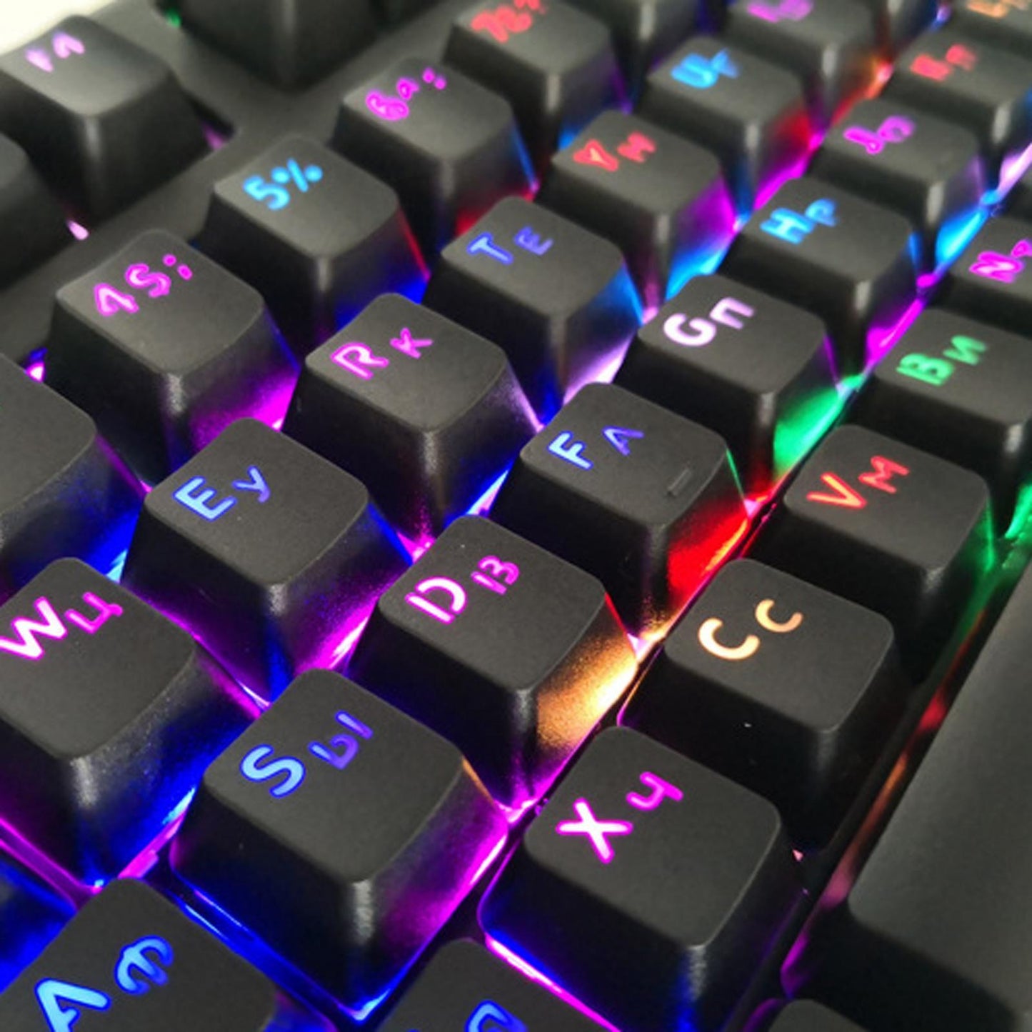 104 Key Caps PBT US Layout Keyset for CHERRY MX Mechanical Gaming Keyboard Spanish Black