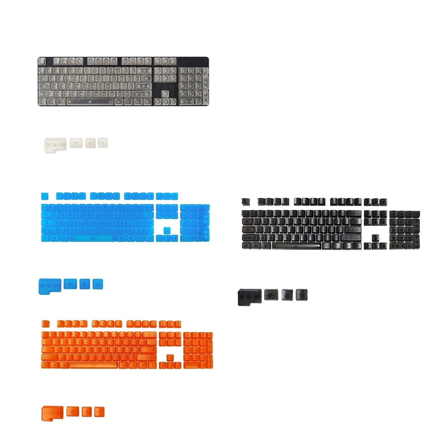 DIY Transparent Keycaps ABS Matte Treatment RGB for CHERRY MX/Clone Switches Orange Transparent