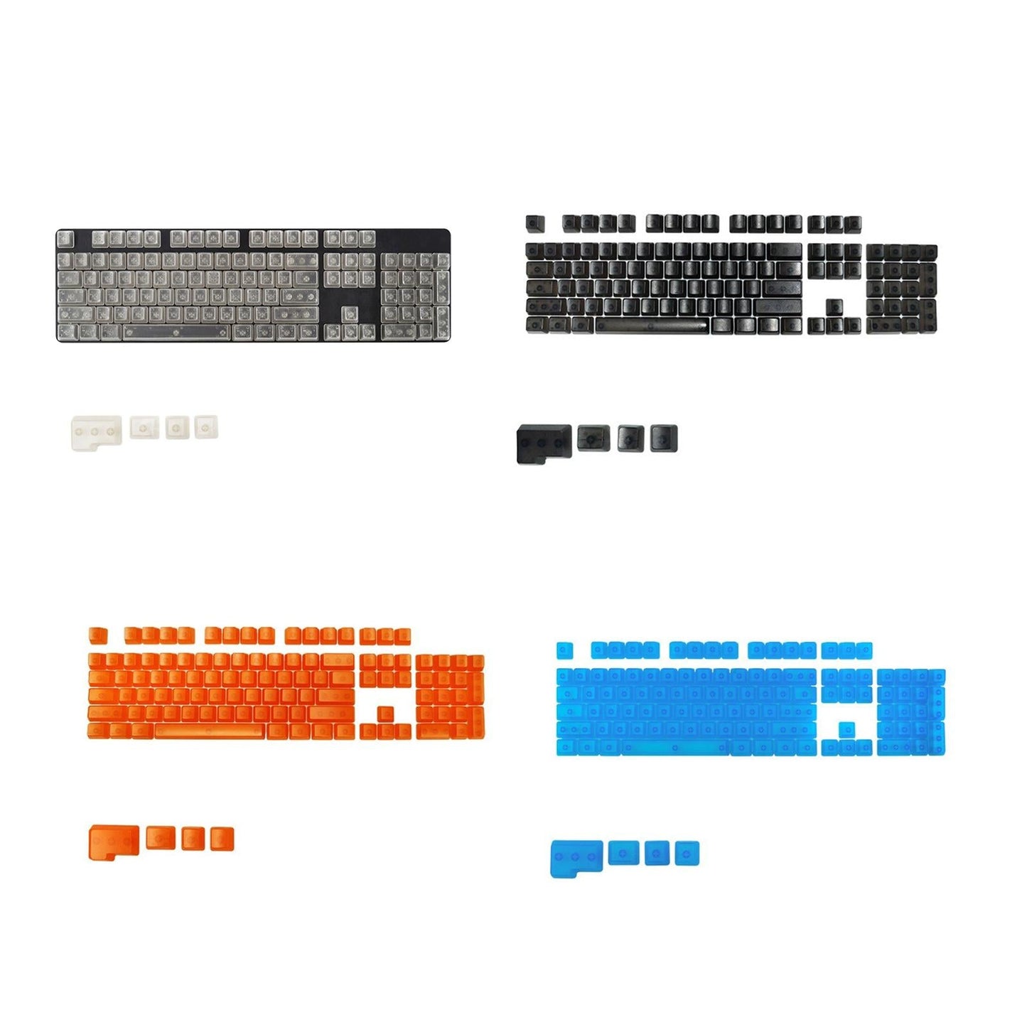 DIY Transparent Keycaps ABS Matte Treatment RGB for CHERRY MX/Clone Switches Orange Transparent
