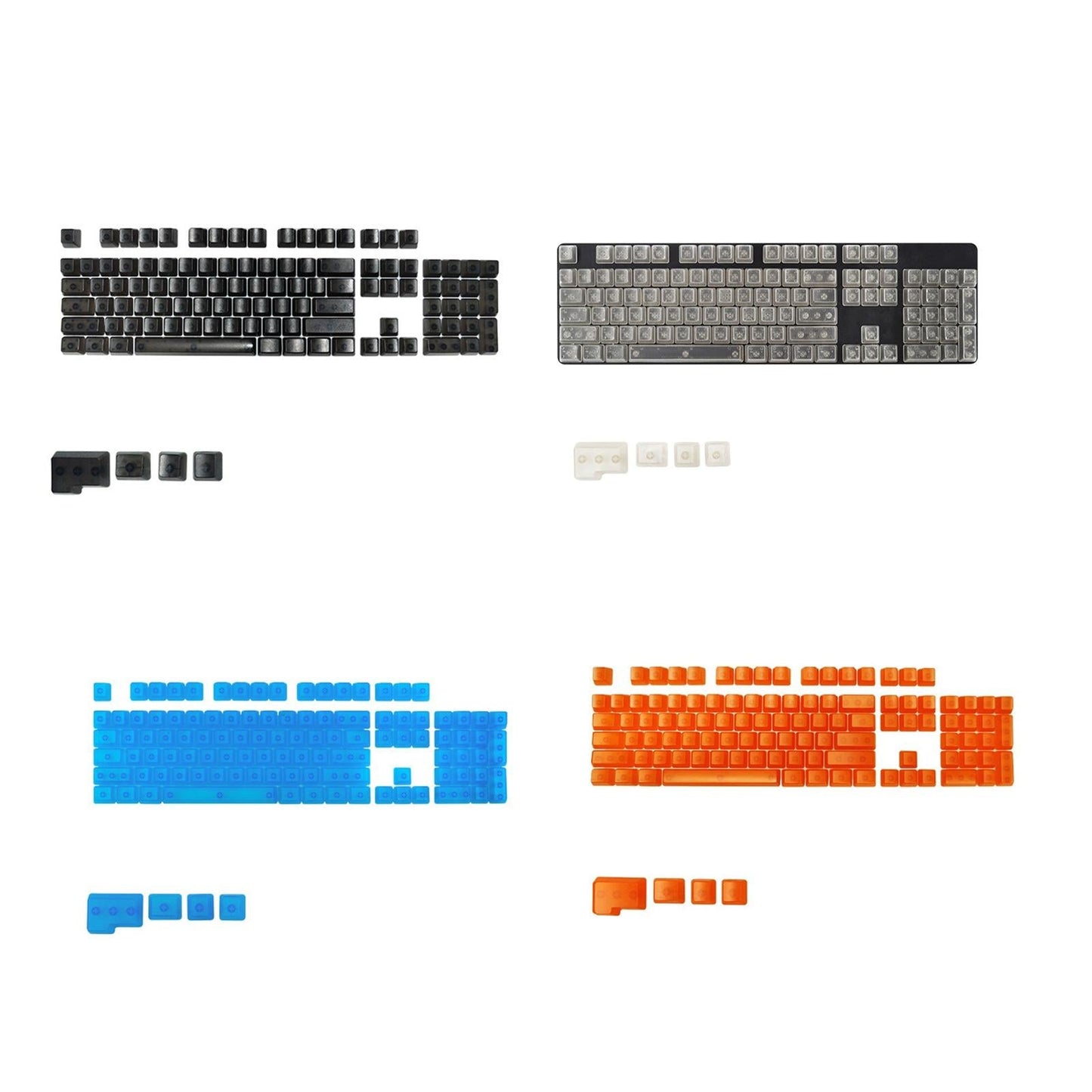 DIY Transparent Keycaps ABS Matte Treatment RGB for CHERRY MX/Clone Switches Orange Transparent