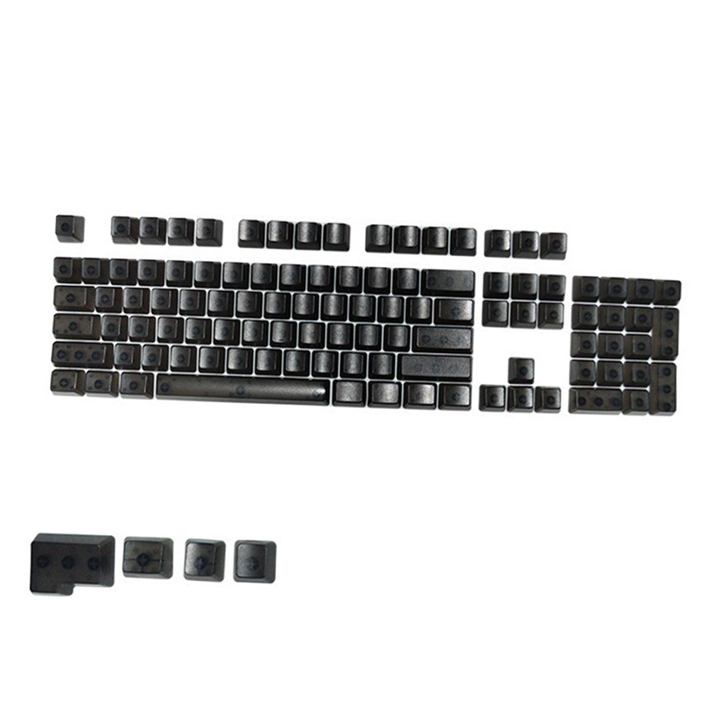 DIY Transparent Keycaps ABS Matte Treatment RGB for CHERRY MX/Clone Switches Black Transparent