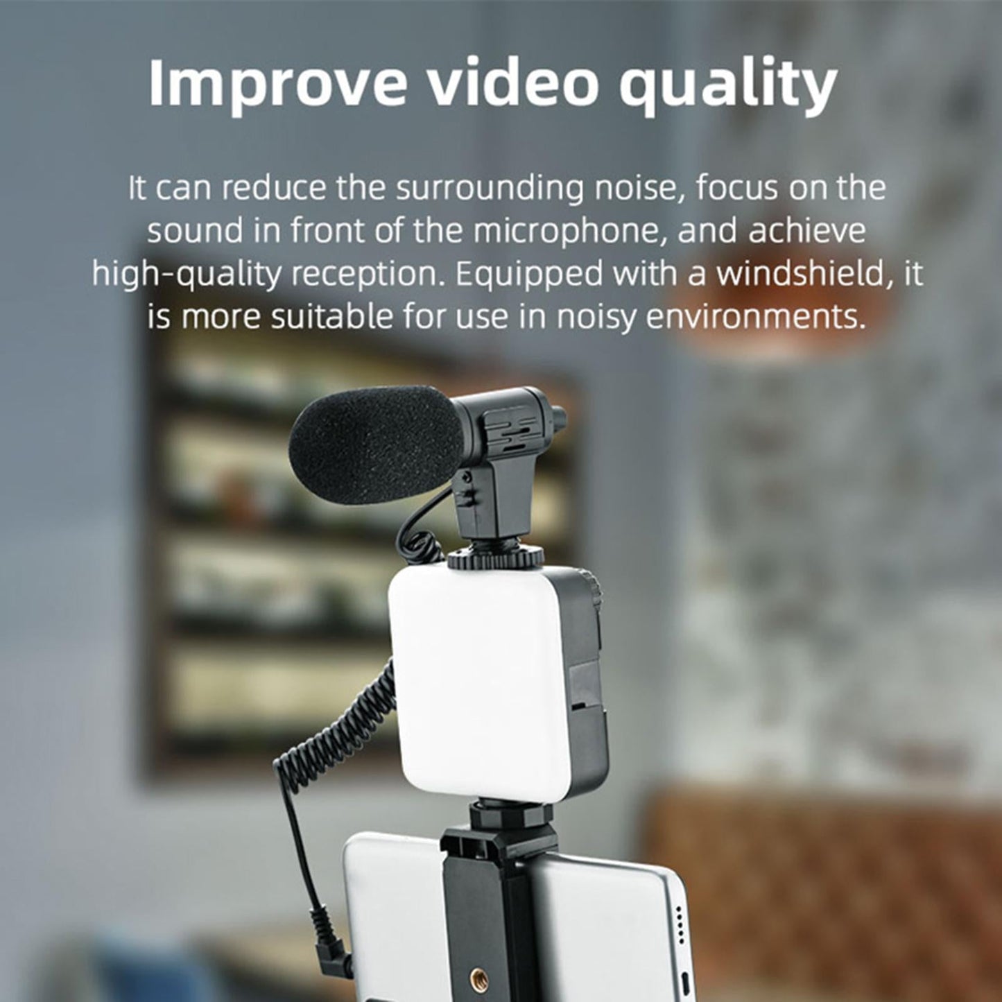 Camera Microphone Professional Mini Portable for Recording Mobile Phones