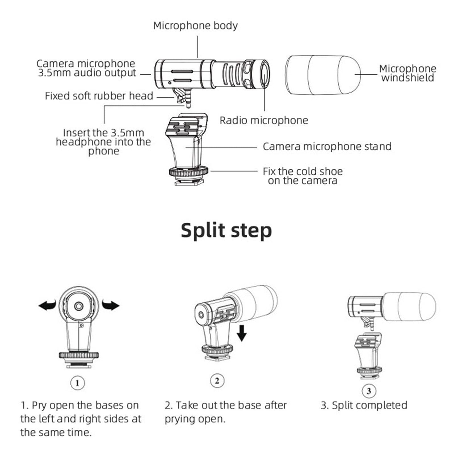 Camera Microphone Professional Mini Portable for Recording Mobile Phones