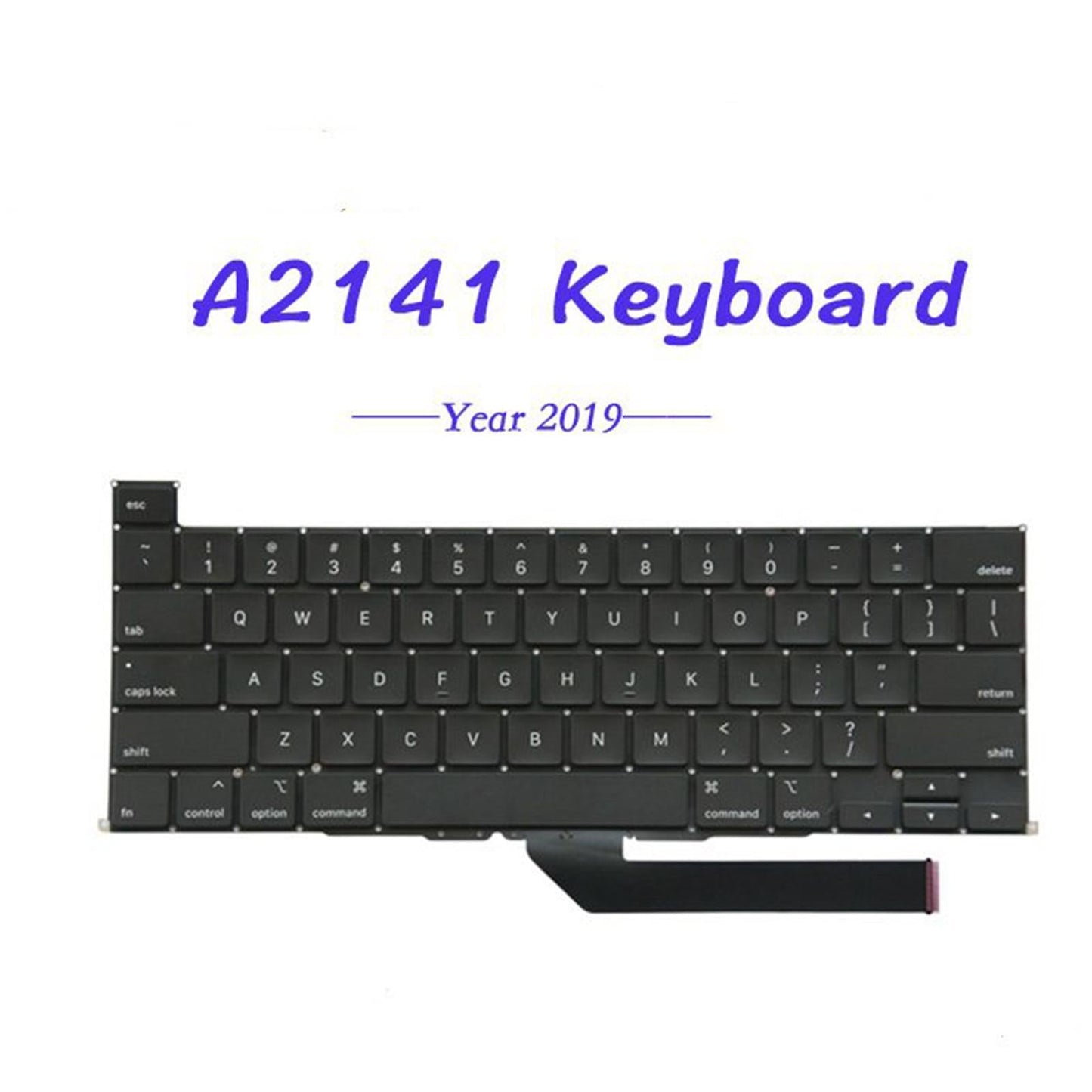 Laptop Keyboard Replacement for Macbook Pro A2141 16 English 2019 Black"