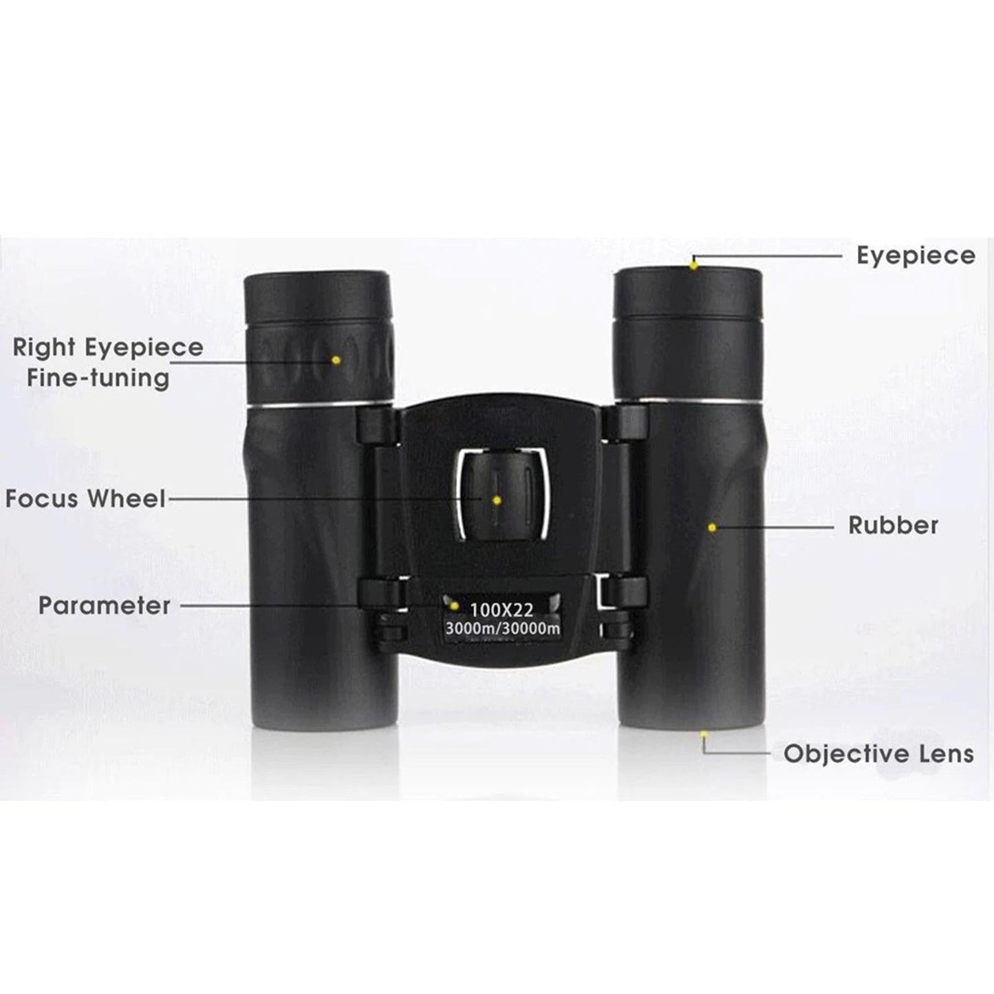 100x22 Binoculars Quick Focus Mini Size Phone Telescope Bird Watching Sports