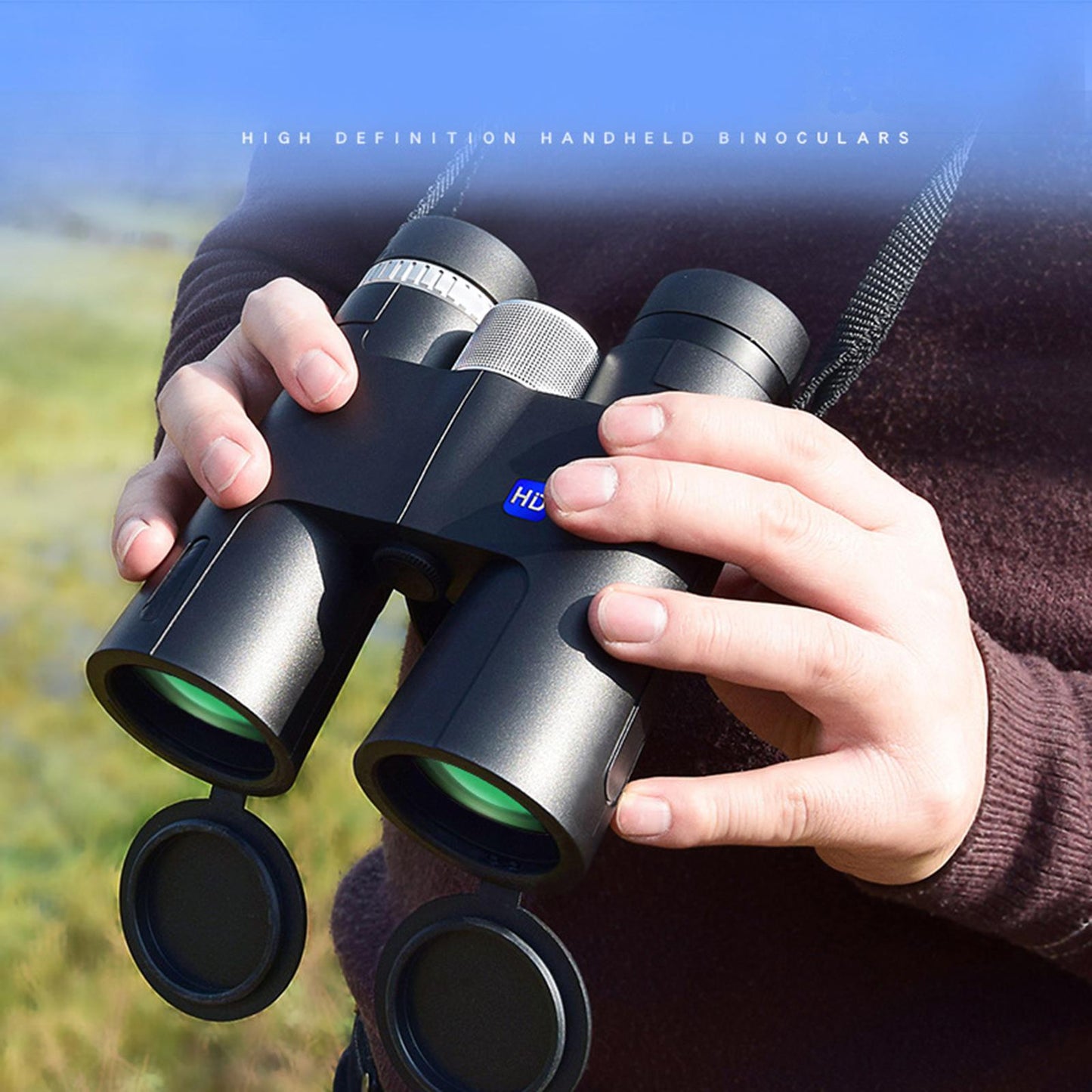 12x42 Binoculars BAK4 Roof Prism Phone Telescope Bird Watching Outdoor Green