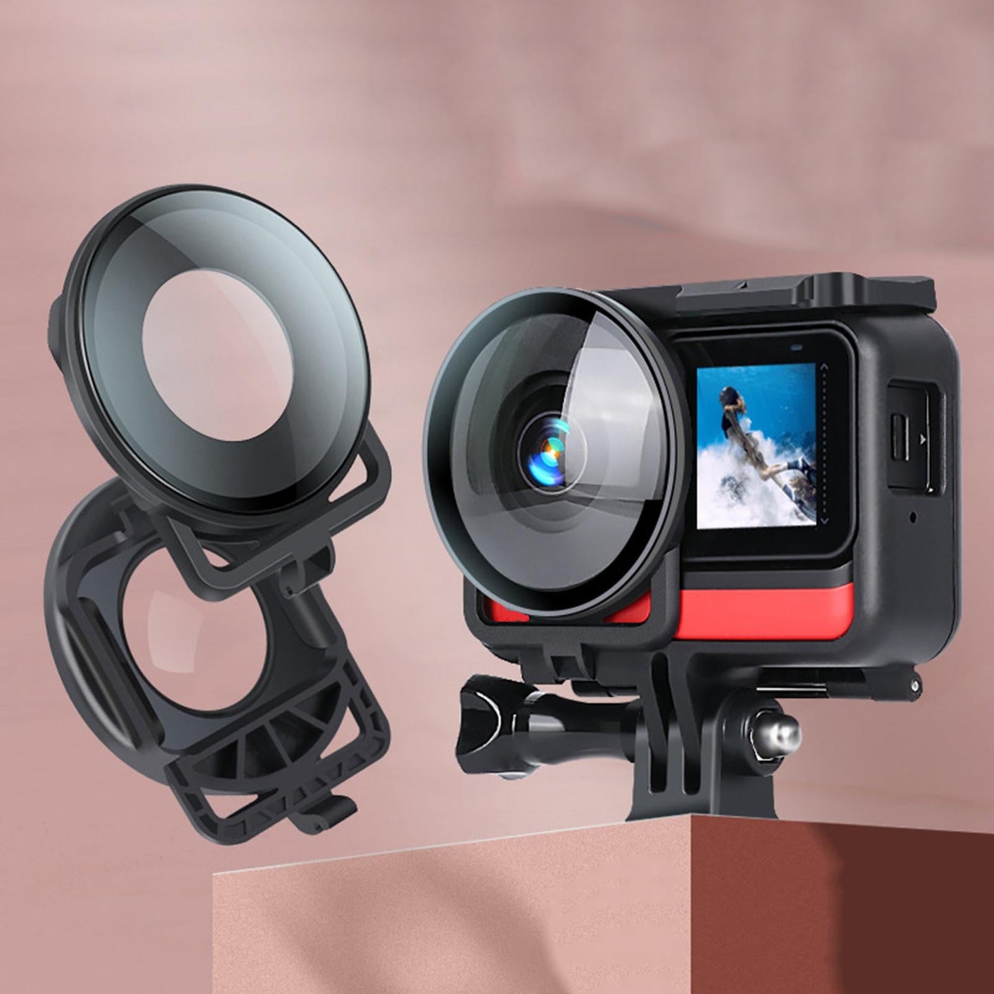2Pcs Lens Guards Mounting Bracket Dual-Lens for Insta360 One R 360 Edition.