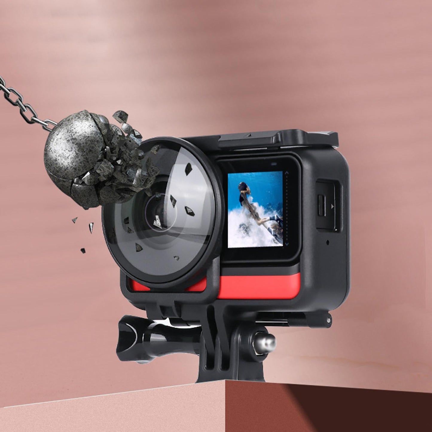 2Pcs Lens Guards Mounting Bracket Dual-Lens for Insta360 One R 360 Edition.