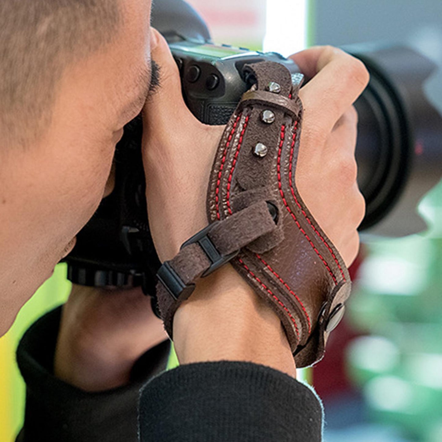 PU Leather Camera Wrist Hand Strap Mirrorless Cameras Wrist Strap One Size Black