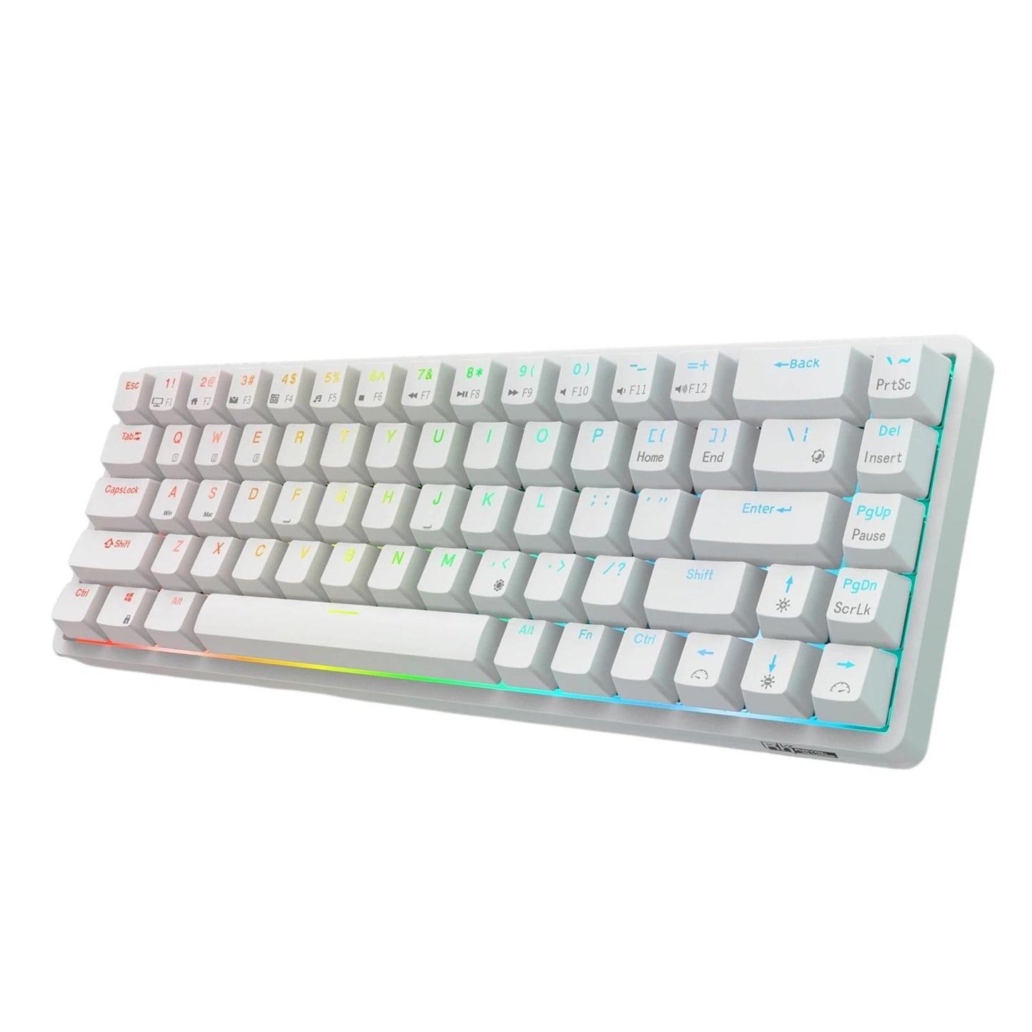 2.4Ghz 68-Key Gaming Keyboard Wireless RGB for Computers White Blue Switch