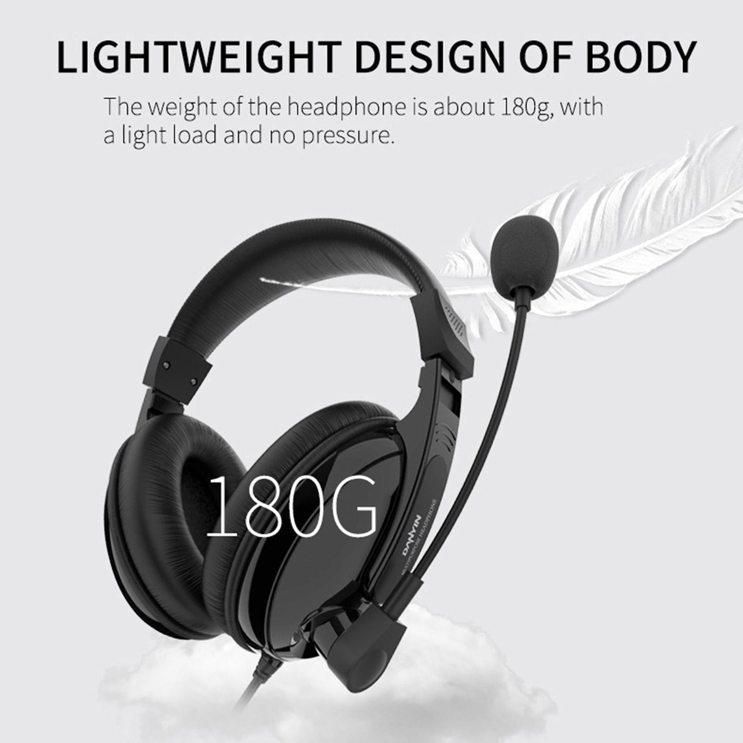 On-Ear Wired 3.5mm Headsets Earphone for Childrens Professional White
