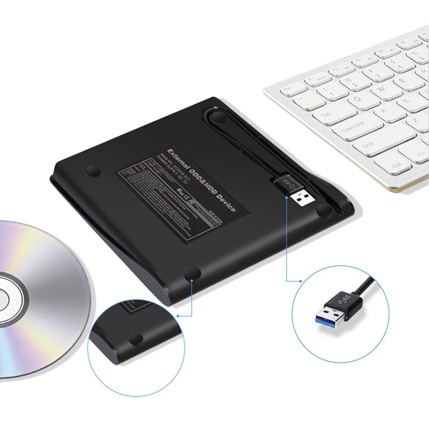 USB 3.0 External DVD Drive Writer Read-Write Recorder DVD-RW for Desktop PC