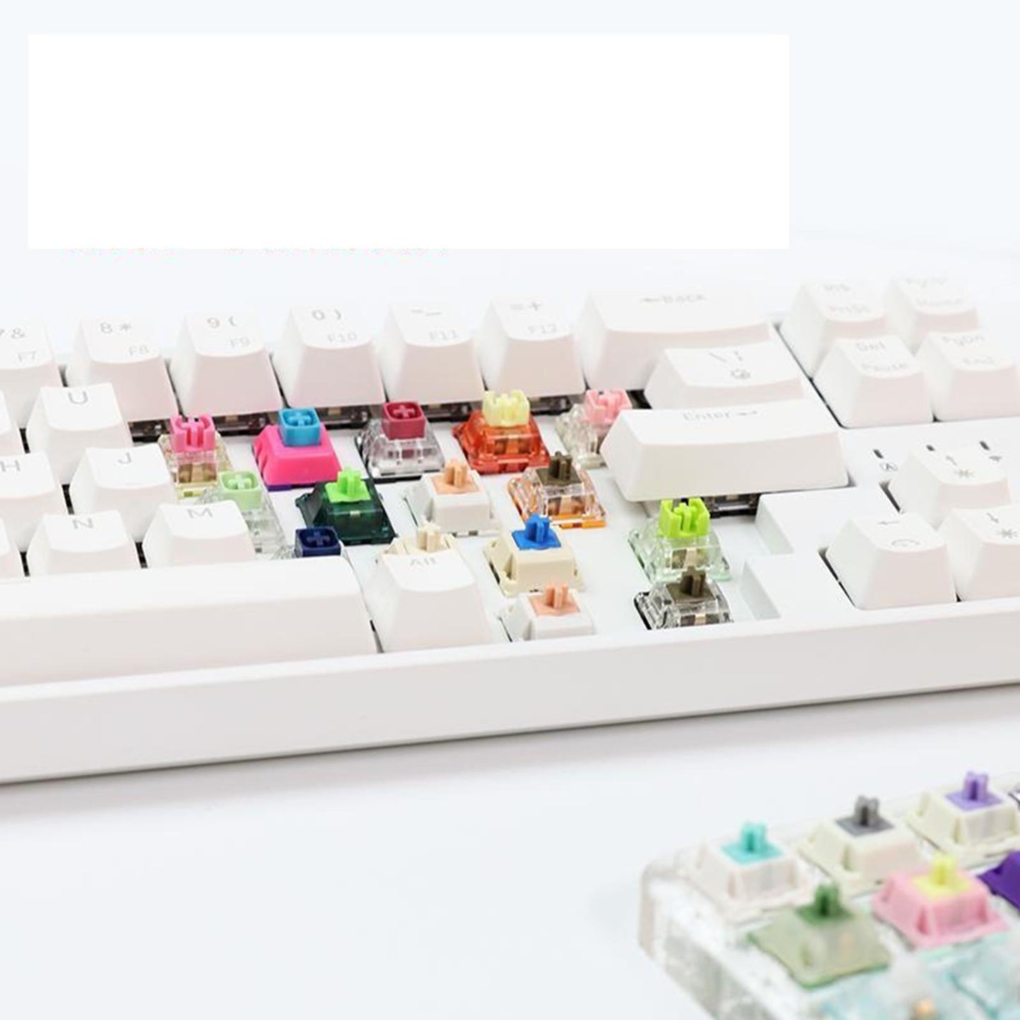 2.4Ghz RK68PLUS 68 Keys Gaming Keyboards for Laptops Home Blue Switch White