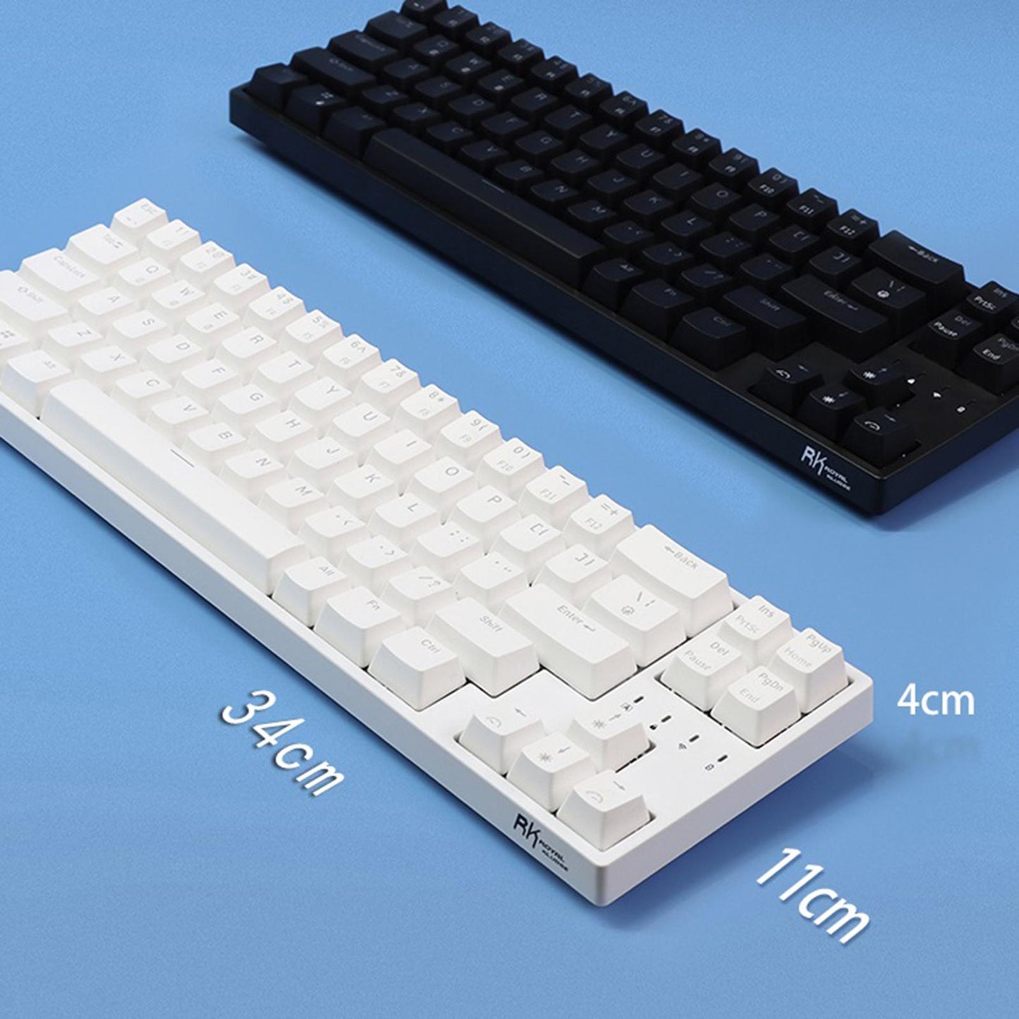 2.4Ghz RK68PLUS 68 Keys Gaming Keyboards for Laptops Home Blue Switch White