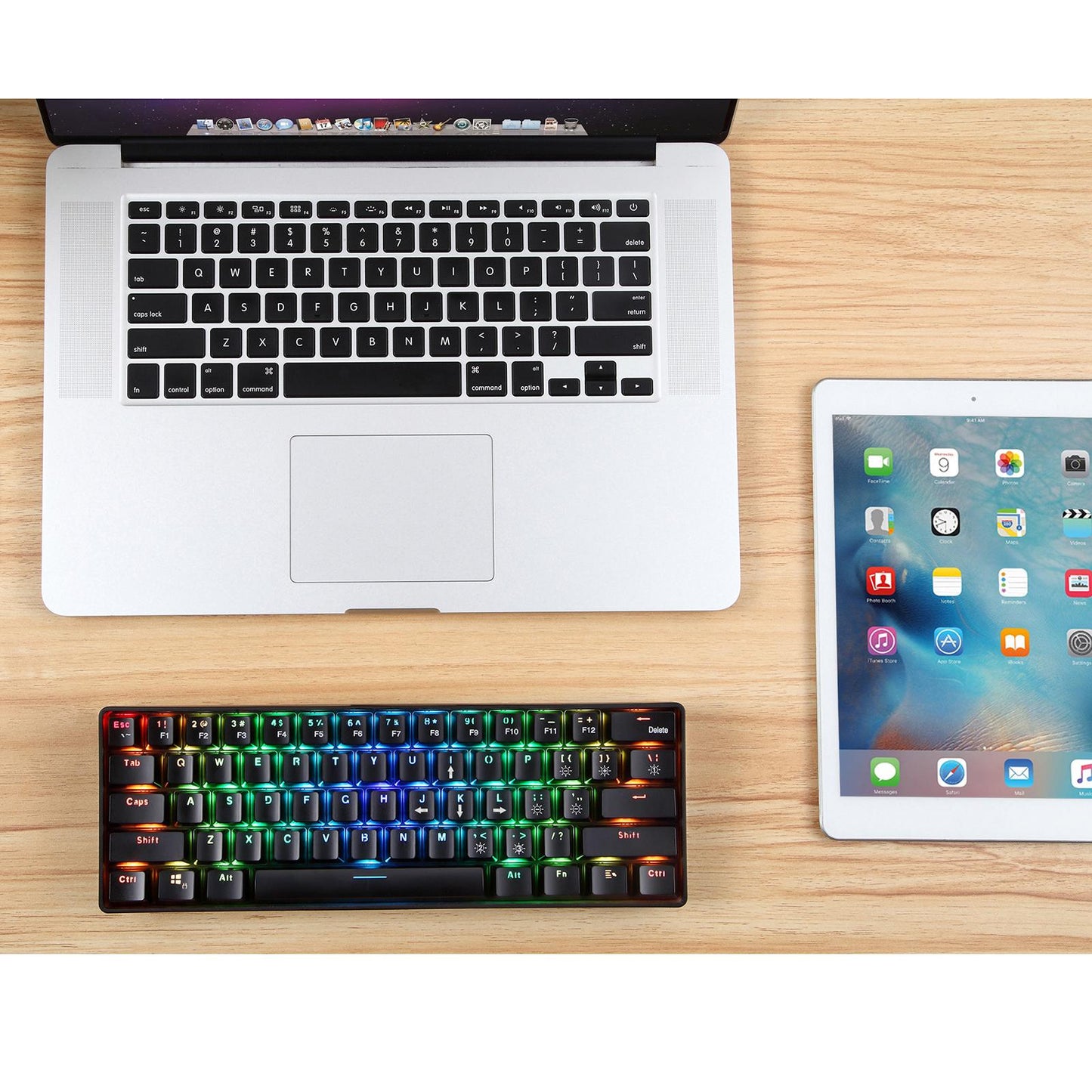 YK600 Mechanical Keyboard RGB Backlight Keyboards for PC Gamer Blue Switch