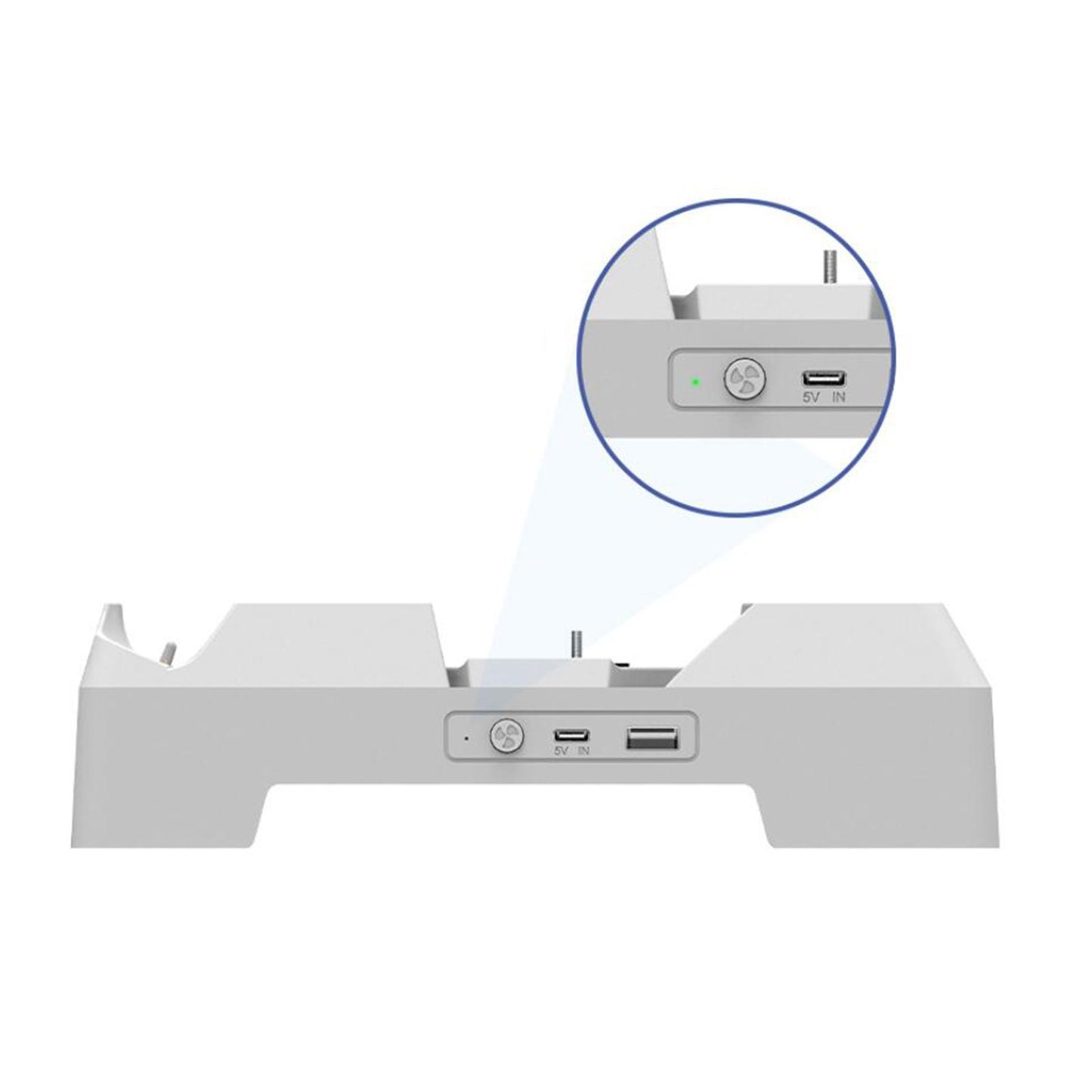 Charging Cooling Fan Base for PS5 Console Game Console Storage Charger White