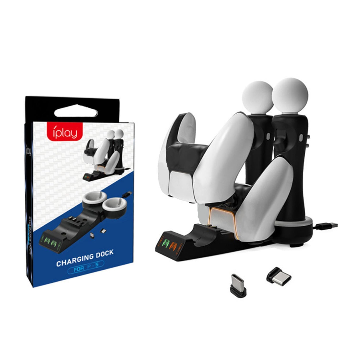 4in1 Charging Dock Charger Stand Station w/ Indicator for PS5/PS Move Motion