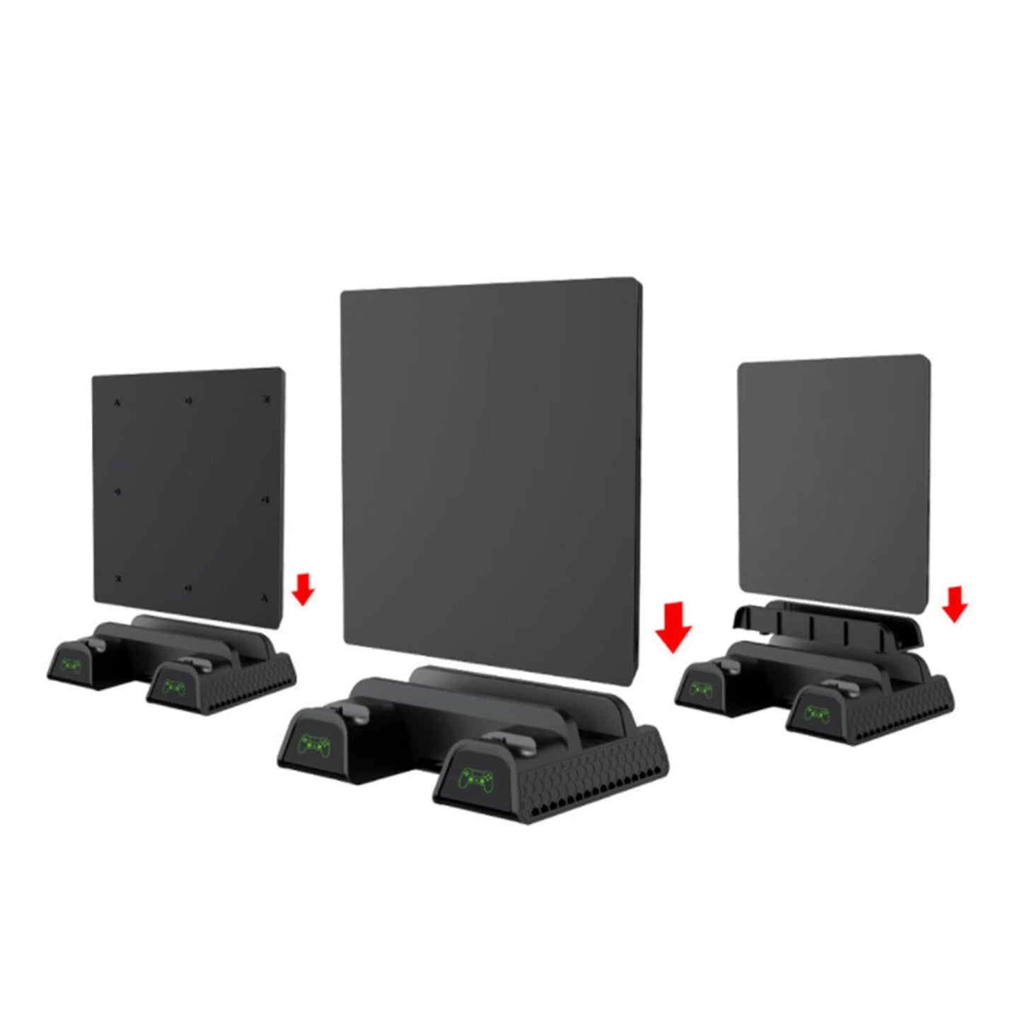 Vertical Stand+Cooling Fan+Controller Charging Station +Game Storage for PS4