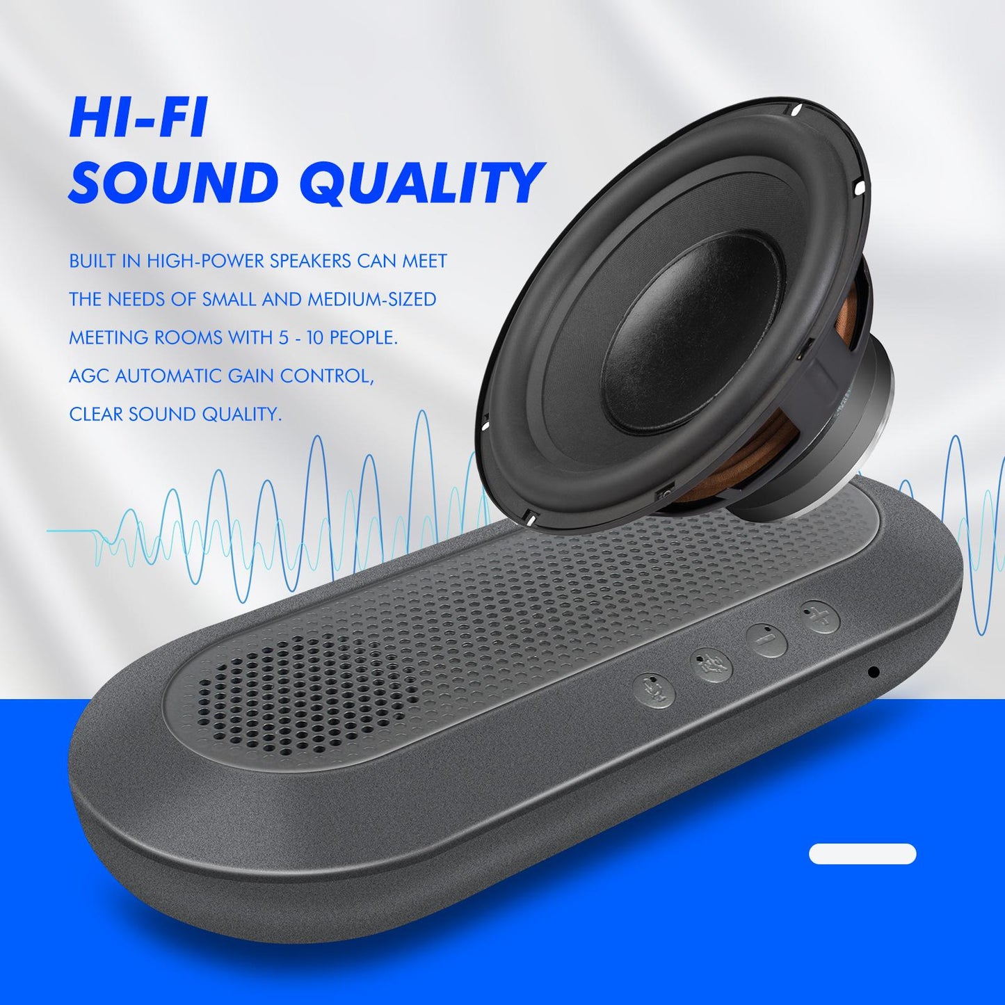 USB Omnidirectional Microphone Portable Conference Speakerphone Easy Install