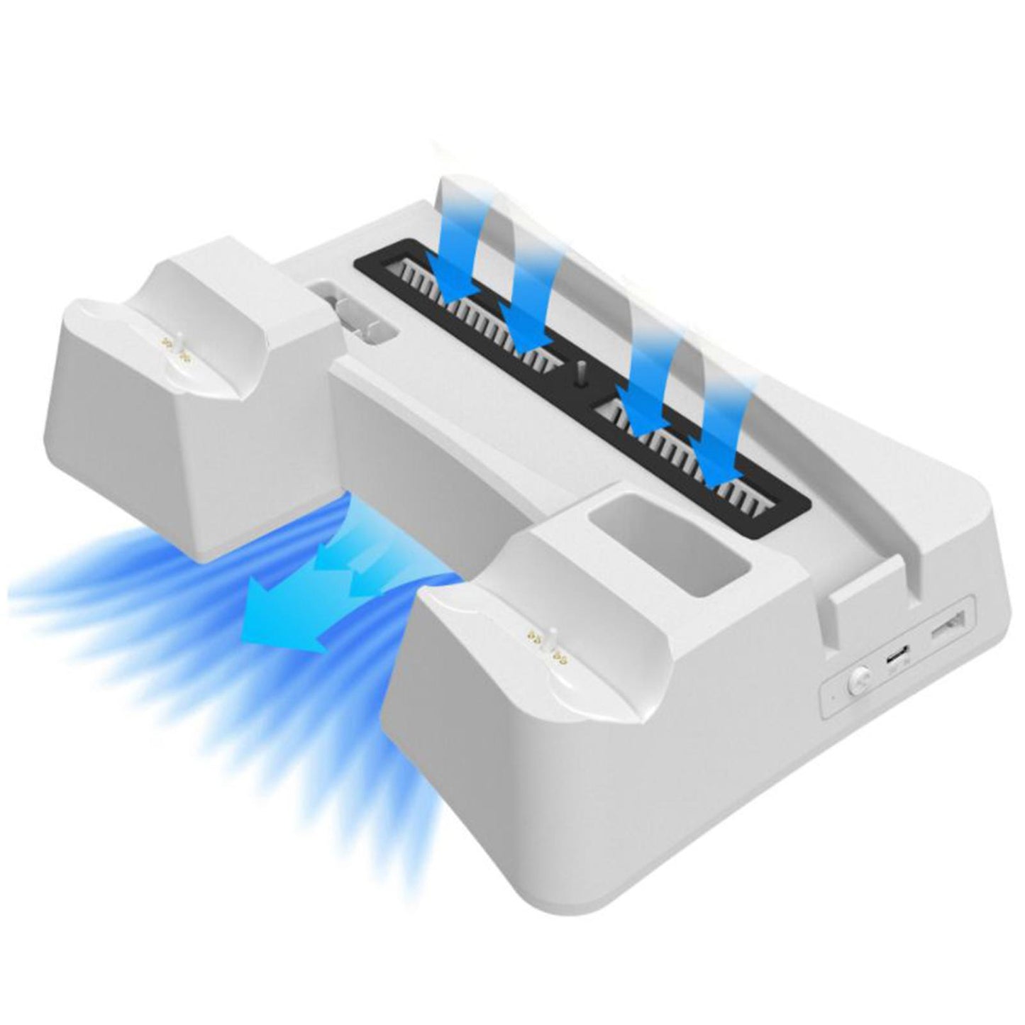 3 in 1 Cooling Stand Charging Dock Station Cooling Fan Base for PS5  White
