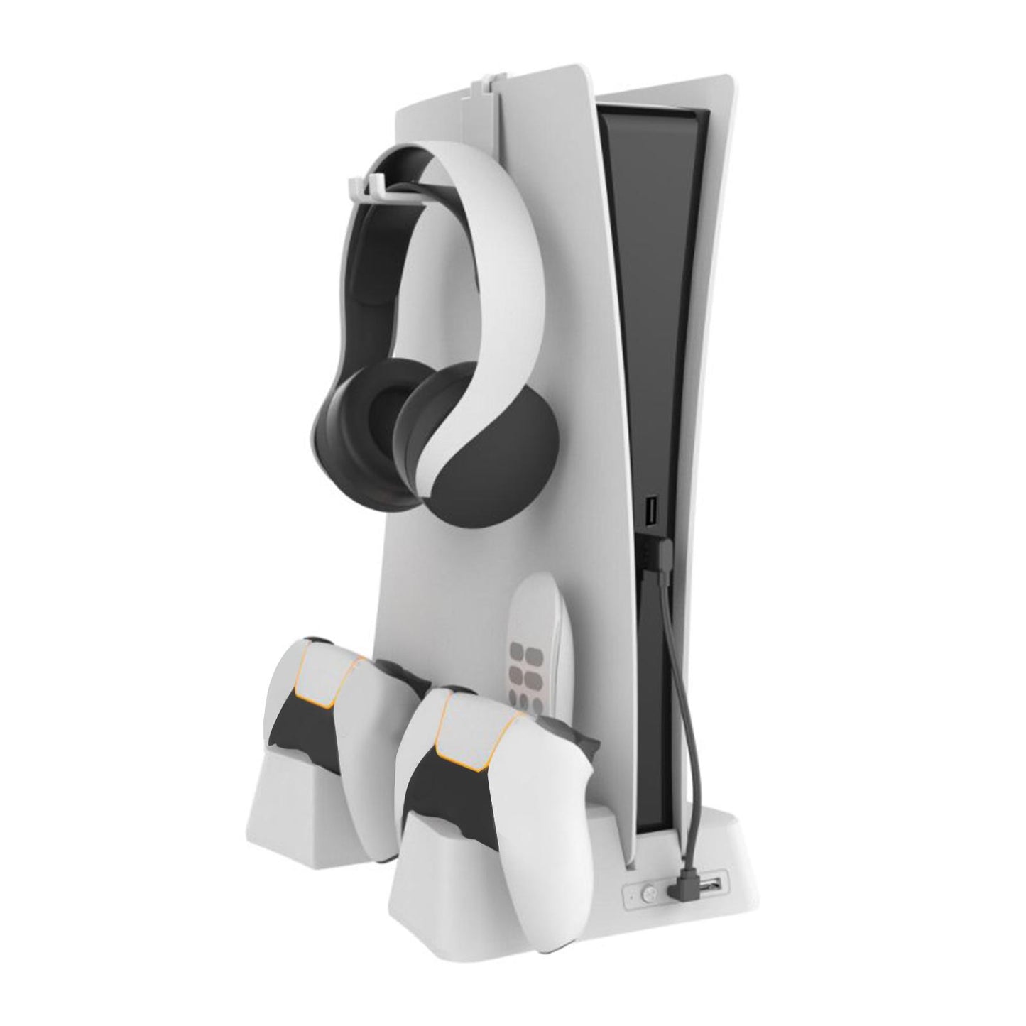 3 in 1 Cooling Stand Charging Dock Station Cooling Fan Base for PS5  White