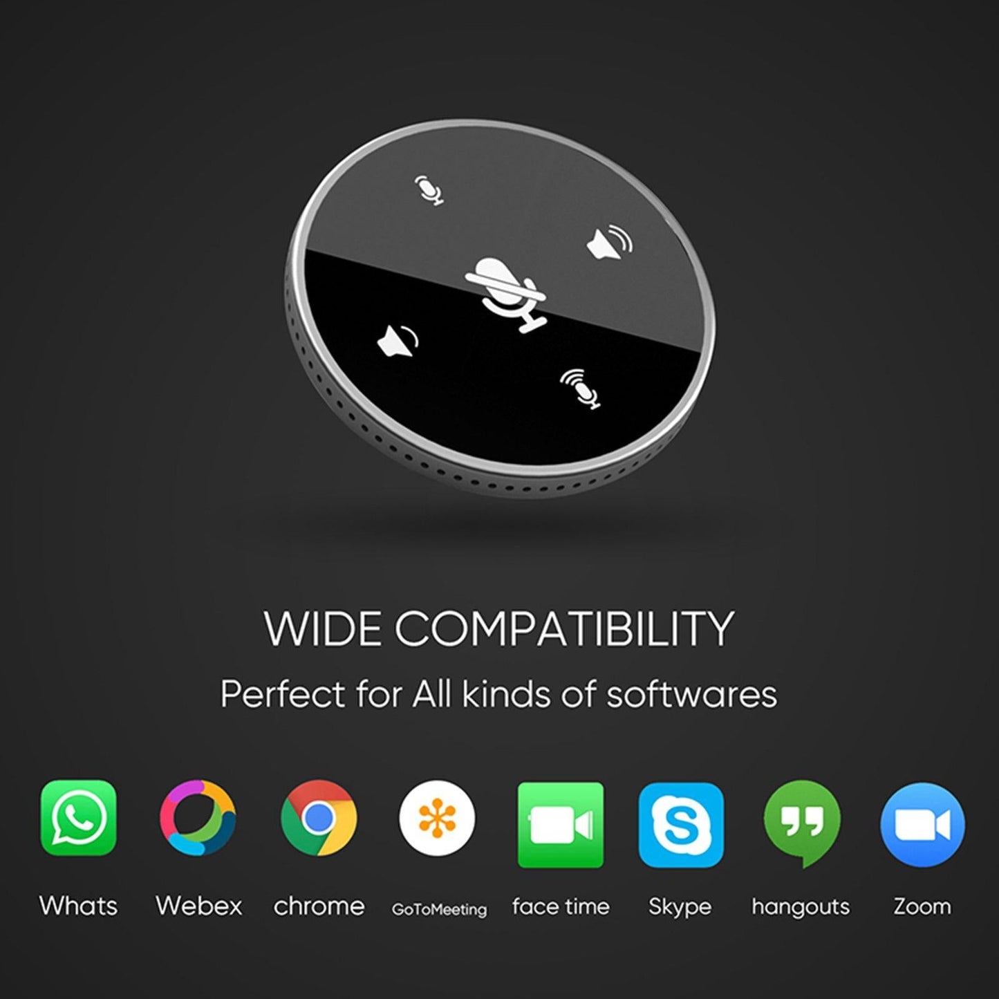 USB Conference Microphone w/Speaker Mic w/ Mute for Desktop Computer Gold