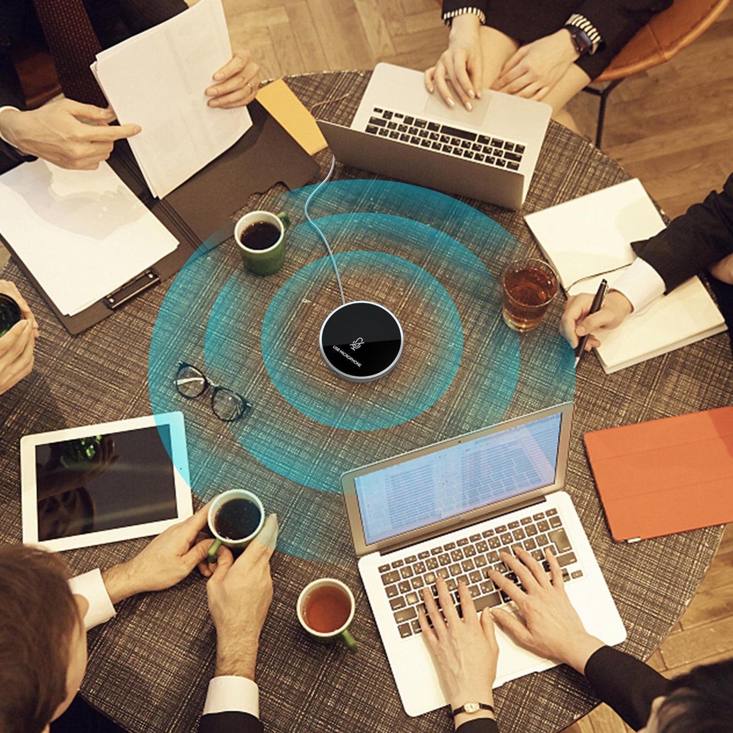 Conference Microphone Mute Plug and Play USB Mic Stereo for Laptop Gaming